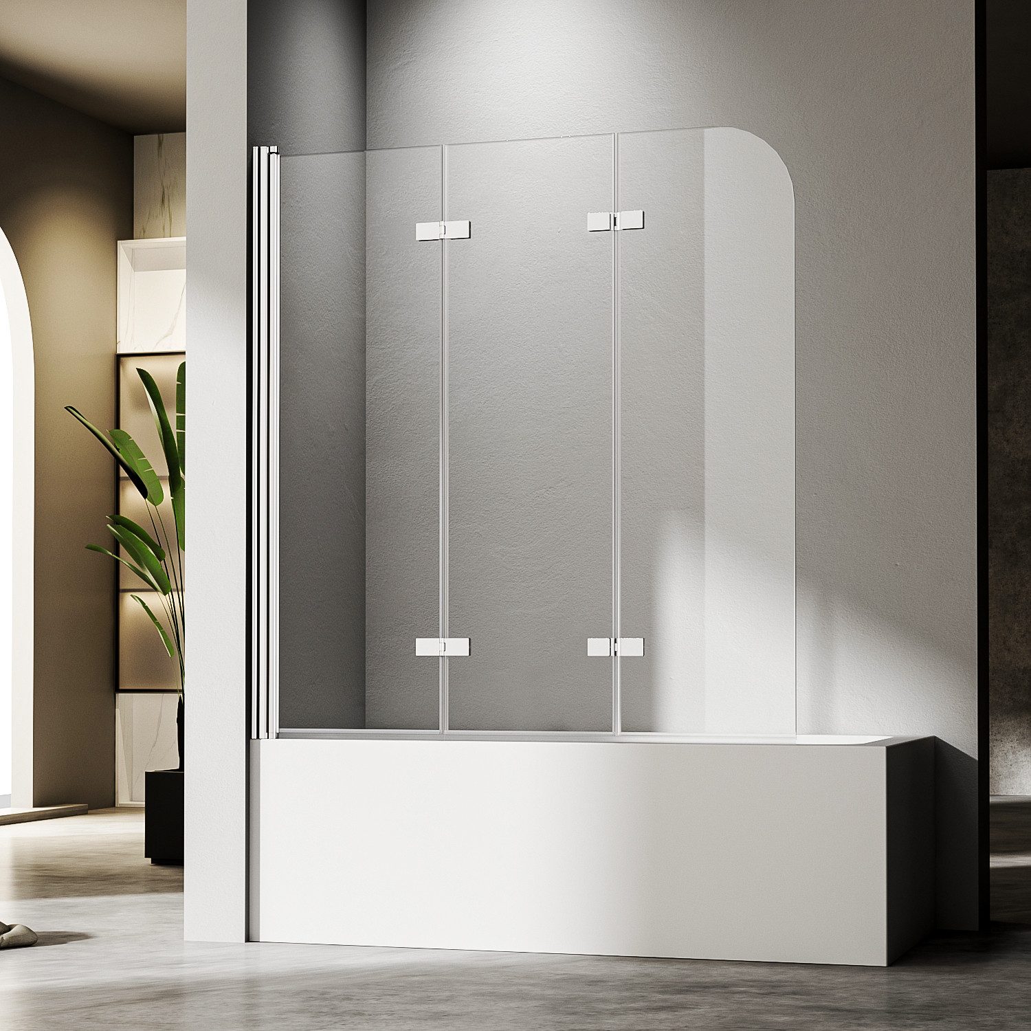 Duschwand für Badewanne 130x140 Badewannenaufsatz