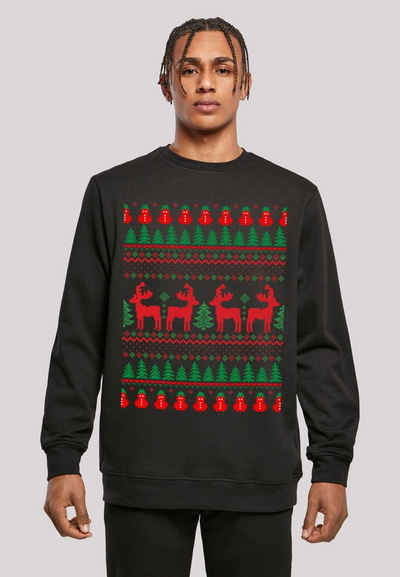F4NT4STIC Hoodie Christmas Reindeers Weihnachten Muster Print