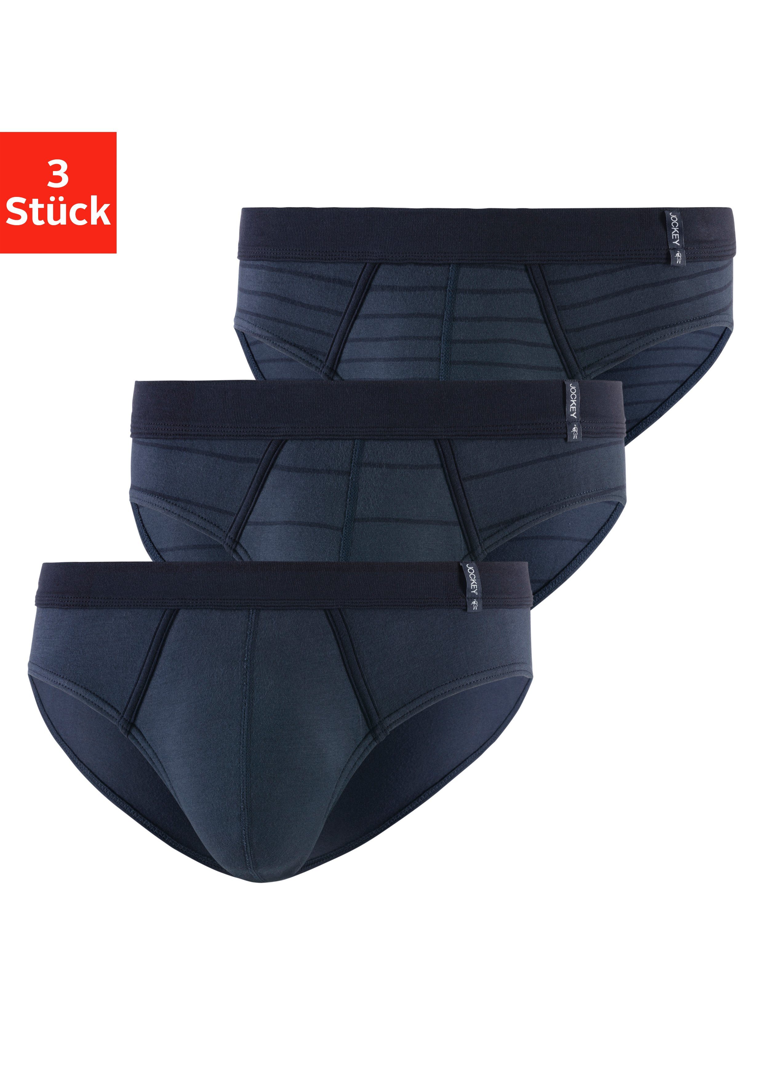Jockey Slip (3 Stück) mit farblich abgesetzen Paspeln vorn online
