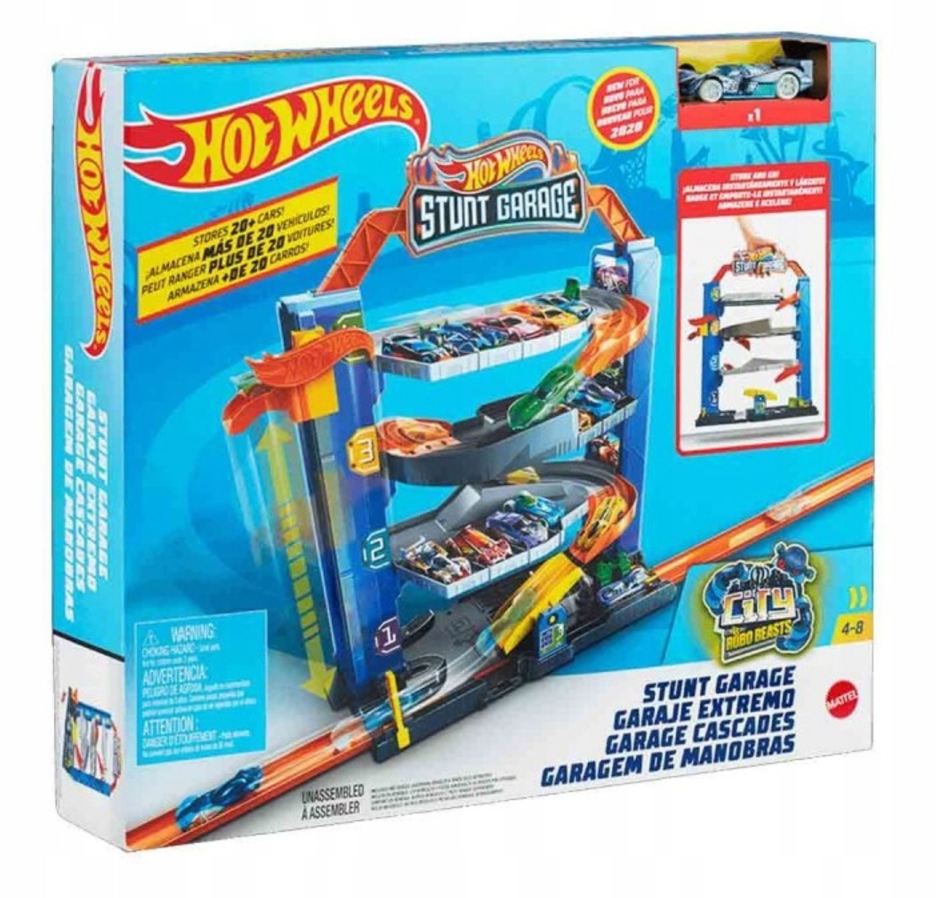 Hot Wheels Spielzeug-Auto Hot Wheels City Garage Parkhaus mit Aufzug + Auto Mattel, (1-tlg)