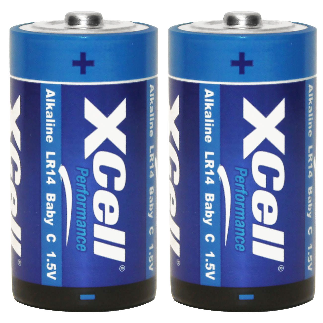 XCell Alkaline Batterie Typ C Baby LR14 1,5V, Auslaufsicherer 2er/4er-Pack Batterie, (2 St), Alkaline Babyzellen Typ C / LR14 1,5V Auslaufsicher & Stabile Spannung