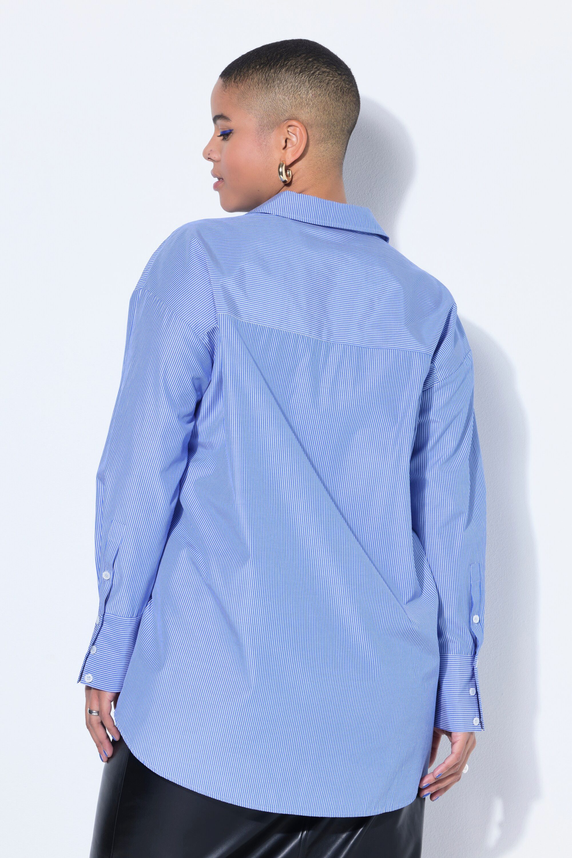 Studio Untold Hemdbluse Hemdbluse oversized Streifen bestickte Tasche