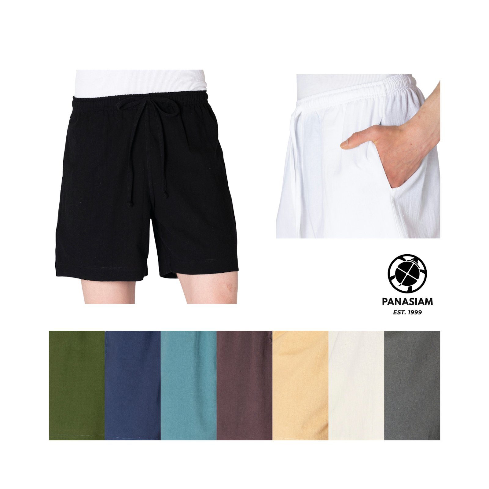 PANASIAM Wellnesshose Kurze Baumwoll-Bundhose grau K