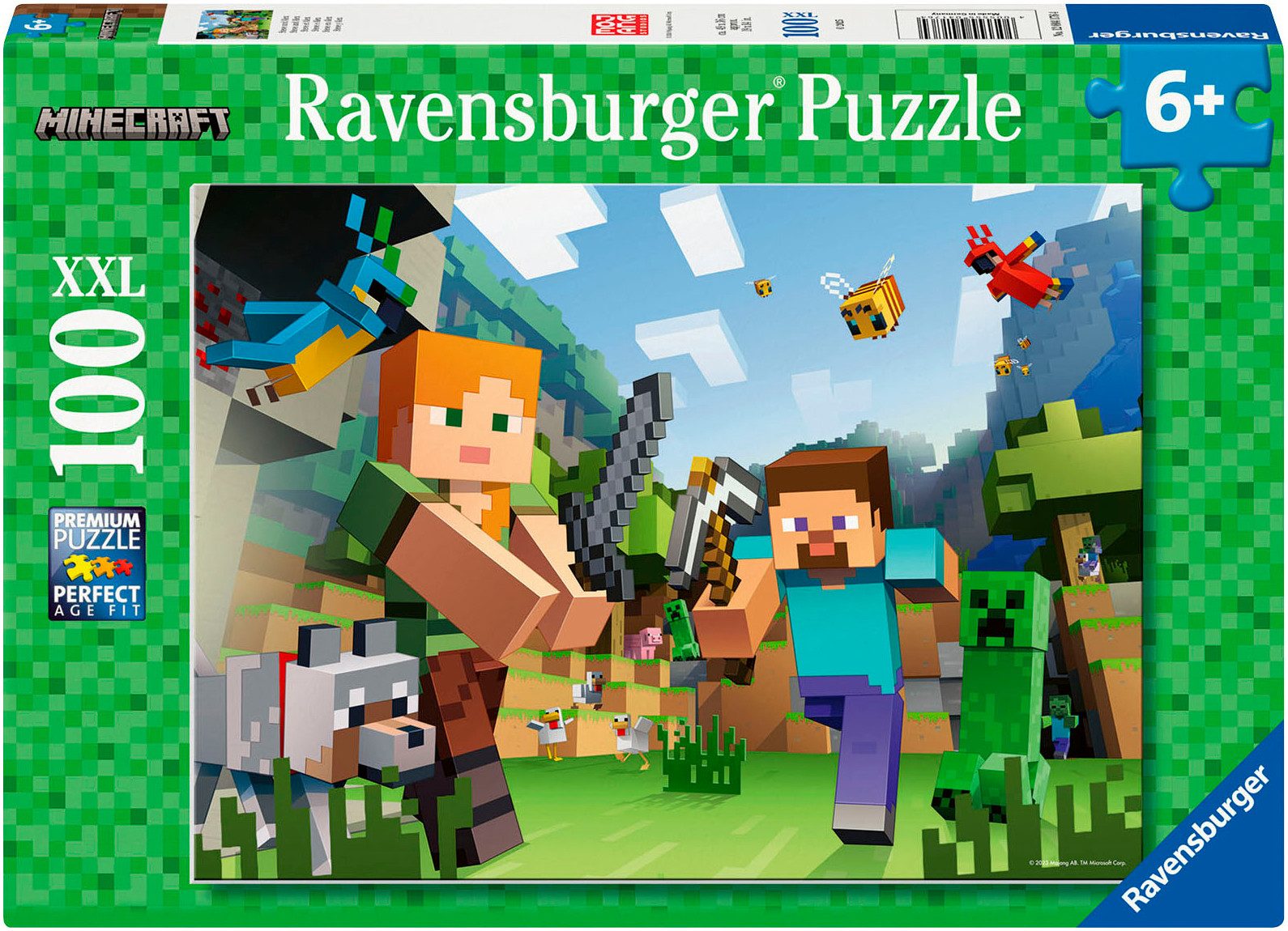 Ravensburger Puzzle Minecraft, Steve und Alex, 100 Puzzleteile, 100 XXLTeil günstig online kaufen