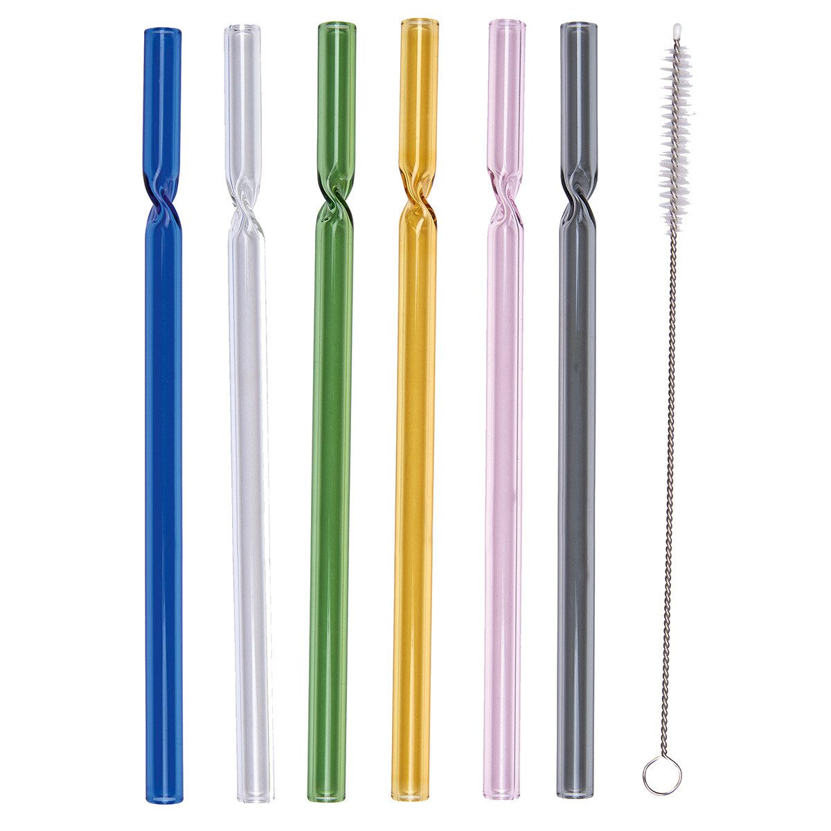Trinkhalme moses. Blatt & Blüte Glas-Trinkhalme, 6er-Set bunte Соломкою aus