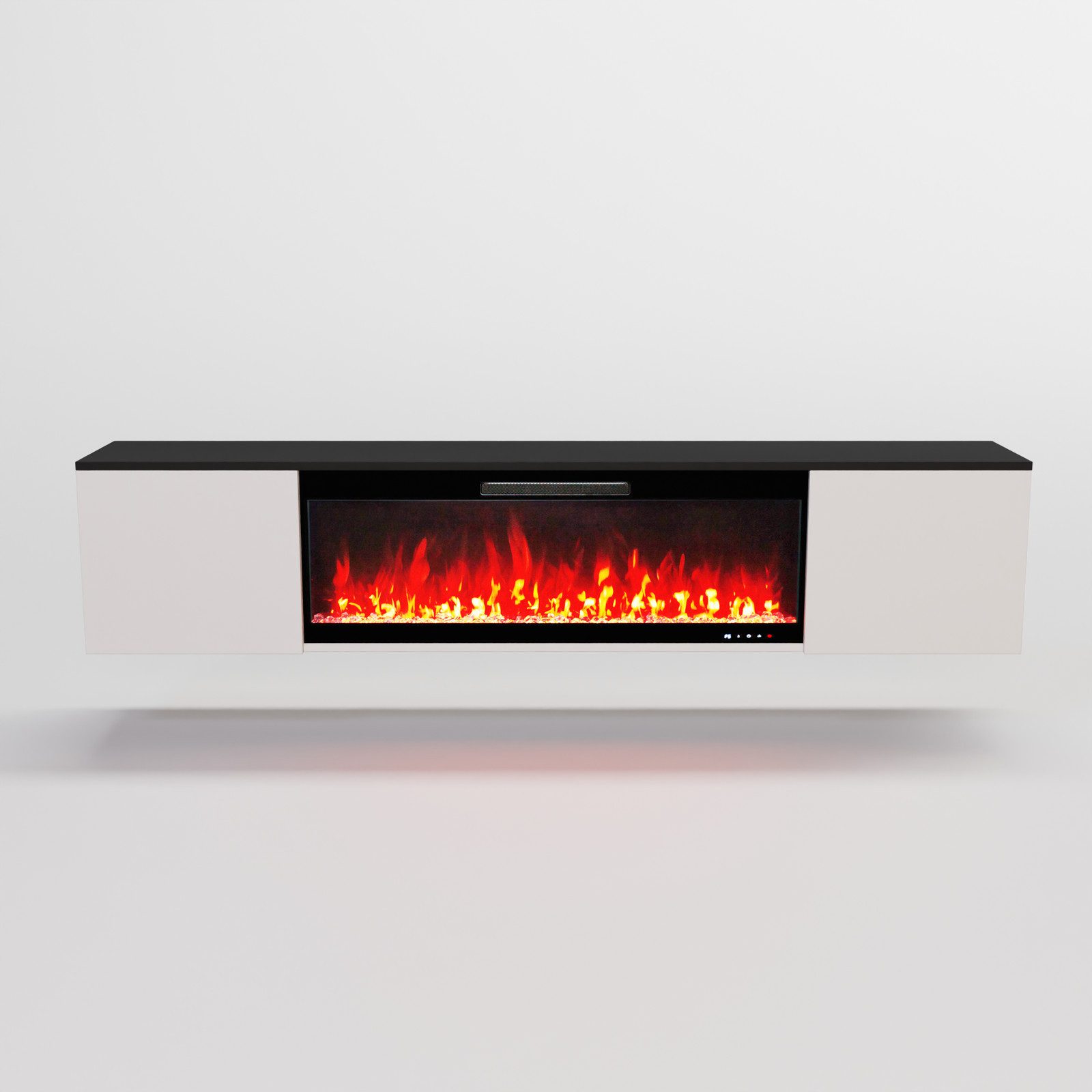 GF Core Elektrokamin Sideboard CW7 mit Core 106 in Schwarz oder Weiss, täuschend echte Flamme mit Heizleistung bis 1500W & Knisterfunktion – Bild 3 von 5