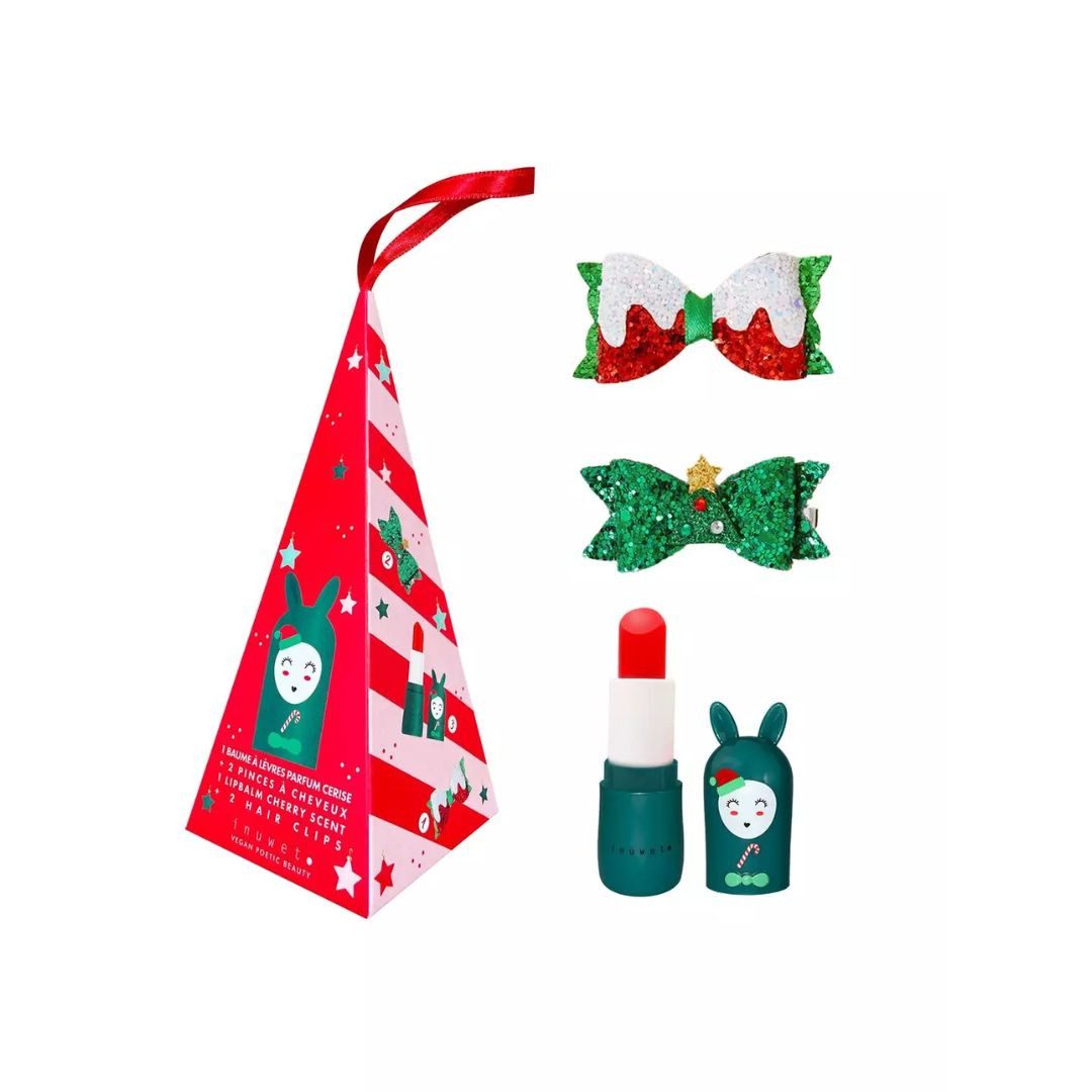 suebidou Pflege-Geschenkset Geschenkbox 'X-Mas Cone Bunny' mit Lippenbalsam und Haarklammern, nachhaltig, kreativ