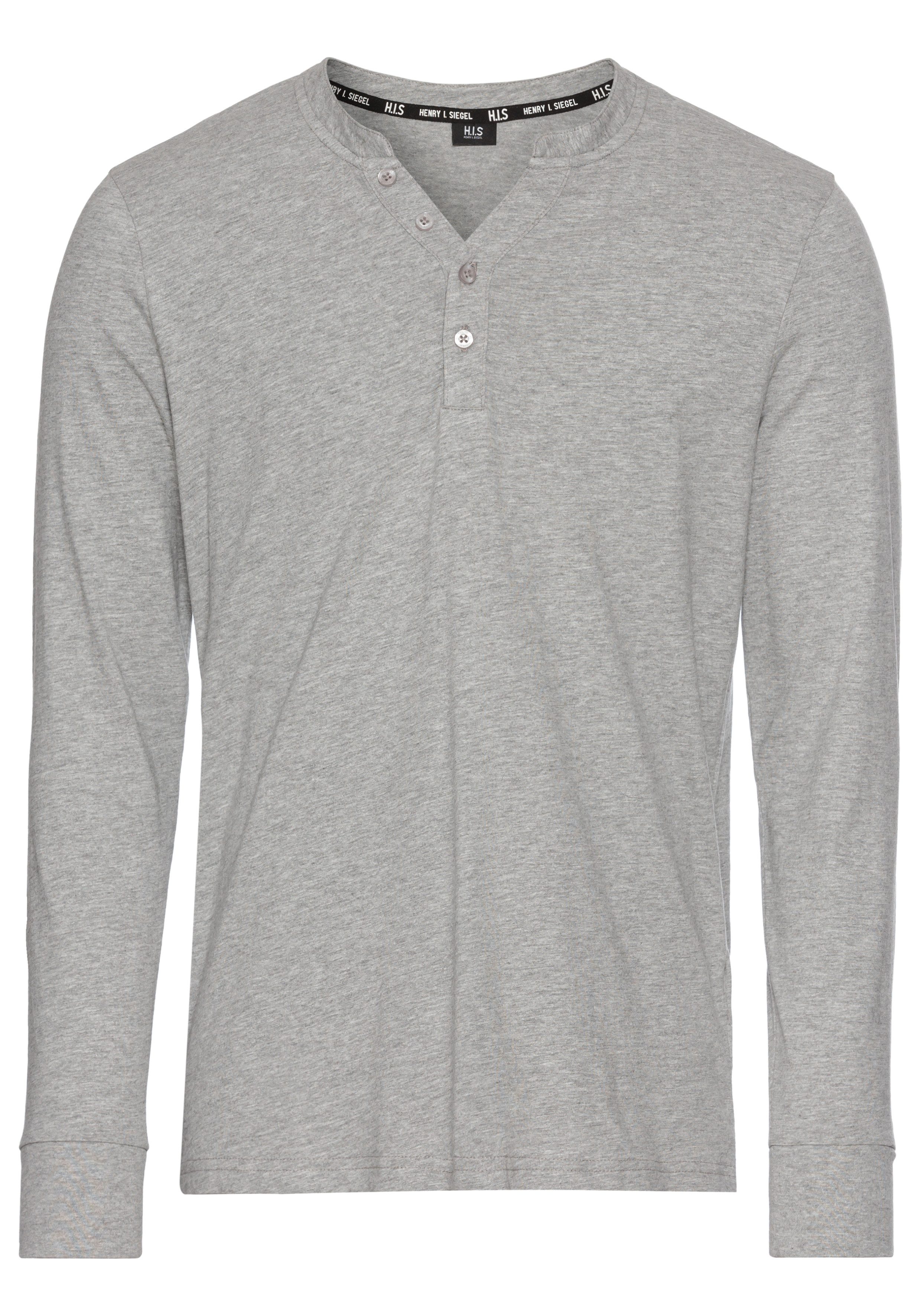 H.I.S Henleyshirt (2-er Pack) mit Knopfleiste