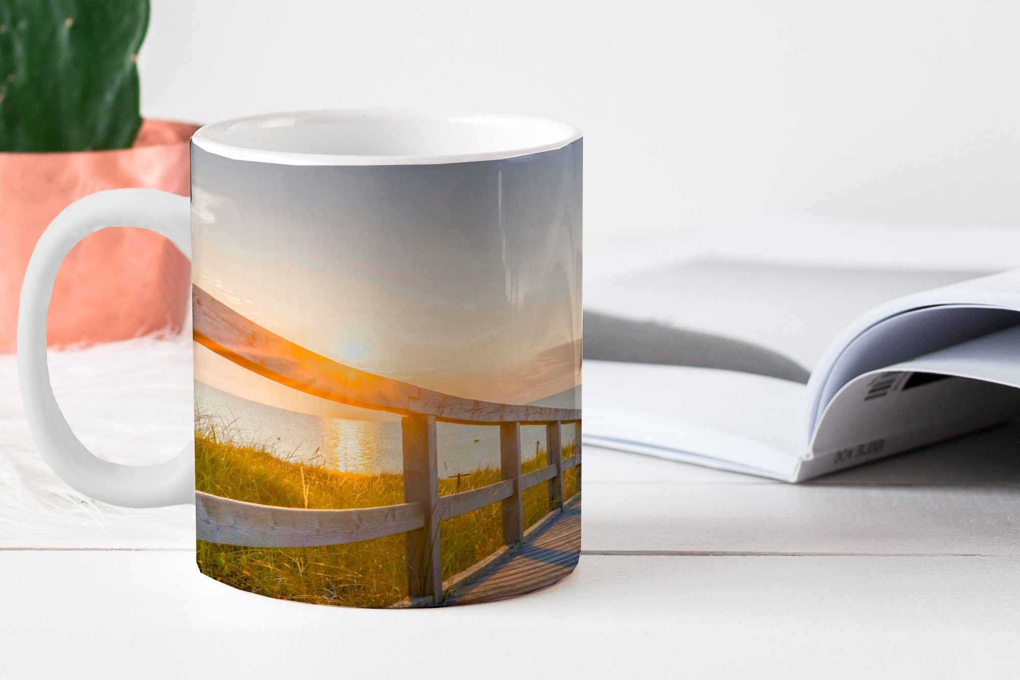 Deutschland MuchoWow Kaffeetassen, in bei Sonnenuntergang, Strand Ruhiger Tasse Geschenk Becher, Keramik, Teetasse, Teetasse,