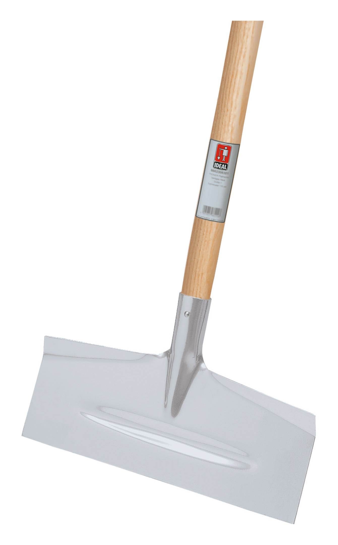 IDEALSPATEN Stoßscharre, 40 cm Arbeitsbreite, Schneescharre Stahlblech mit hartholzstiel 160 x 400 mm