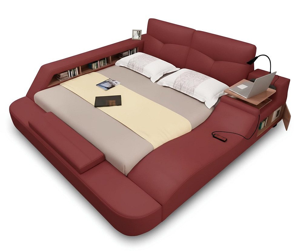 Xlmoebel Multimediabett Exklusives Polsterbett im Luxus-Design modernes Doppelbett Sofort (Polsterbett), Hergestellt in Europa