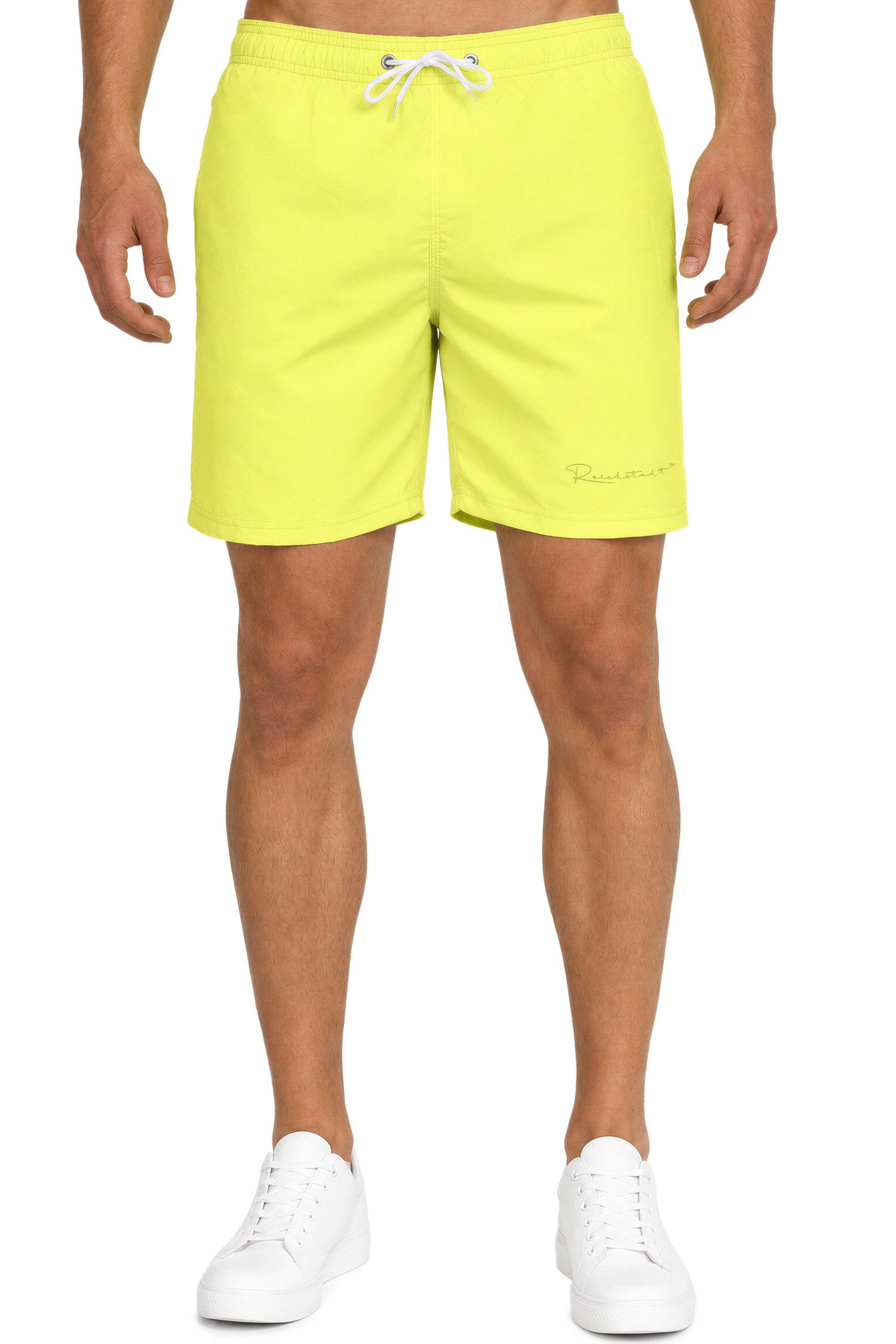 Reichstadt Badeshorts Herren Regular Fit Badehose Mid Waist 25RS073 Brandname-Stitching als dezentes Design-Highlight