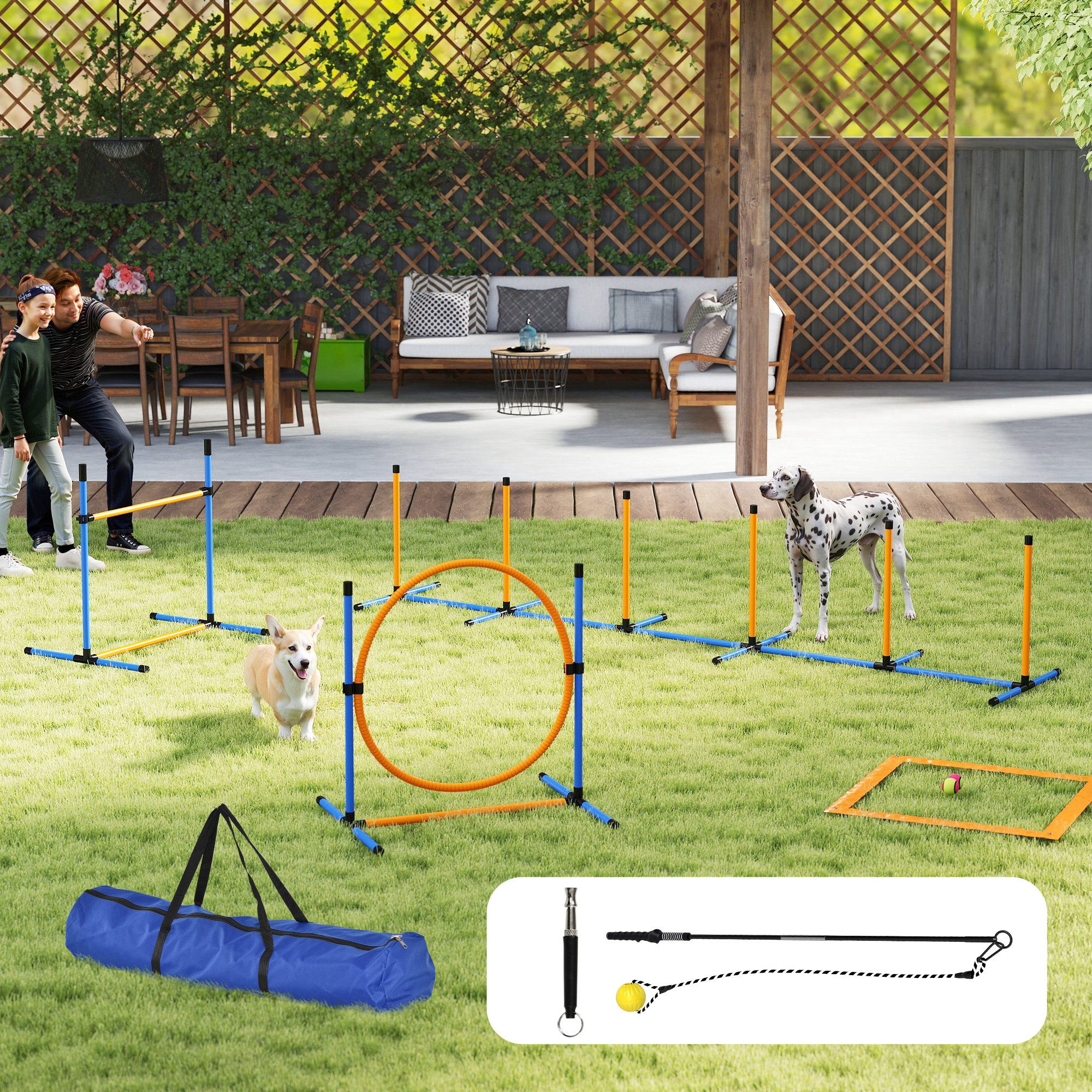 Agility-Hürde 7-teilig, für Hundetraining
