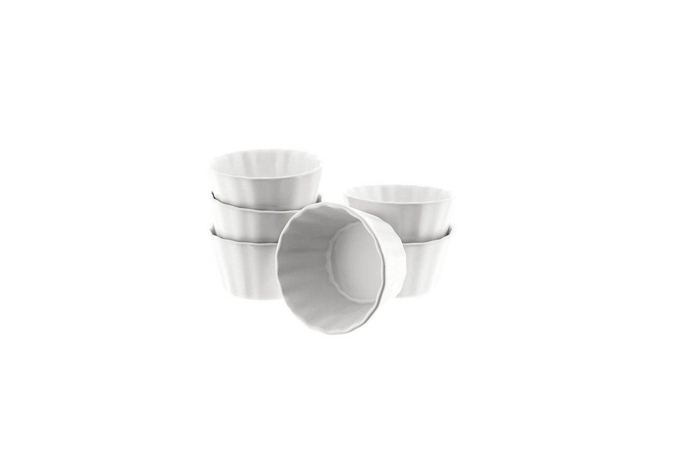Almina Muffinform Dessertschalen 6er Set aus Porzellan - Wellen Design