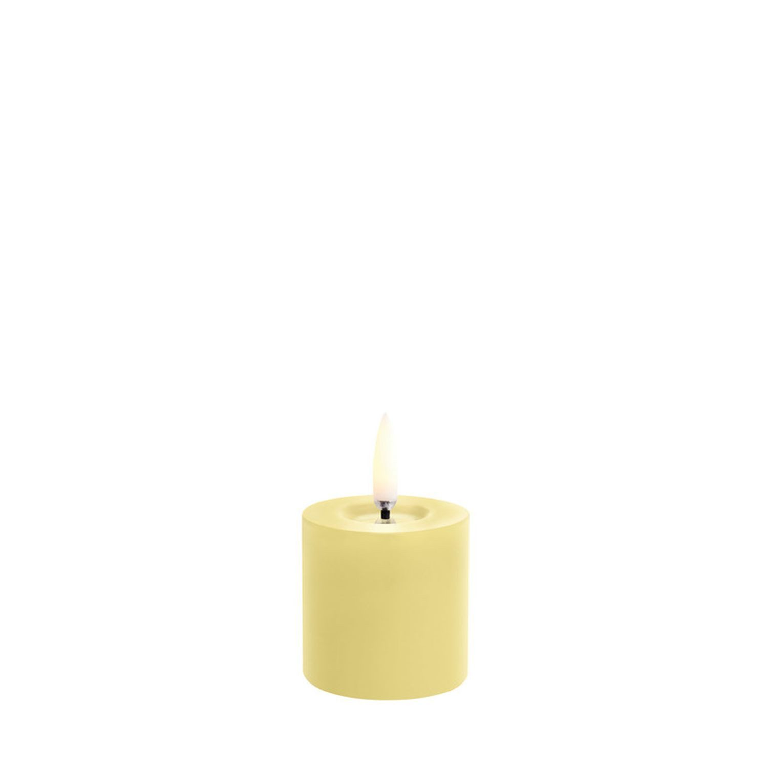 LED-Kerze Geschmolzene Stumpenkerze Wheat Yellow Smooth 4,5 cm