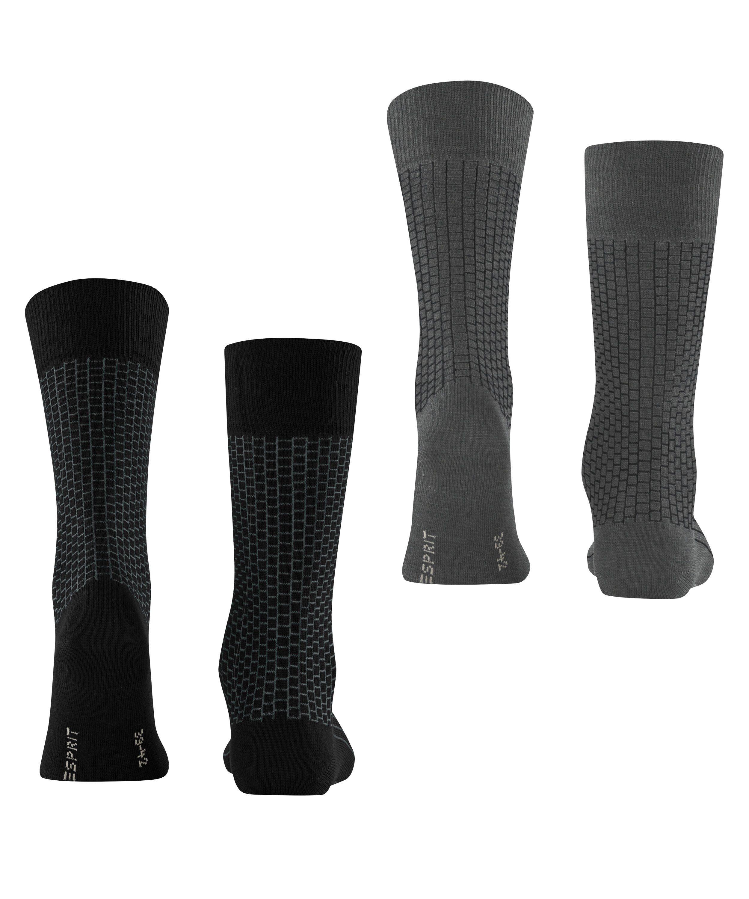 Esprit Socken Illusional Grid 2-Pack (2-Paar)
