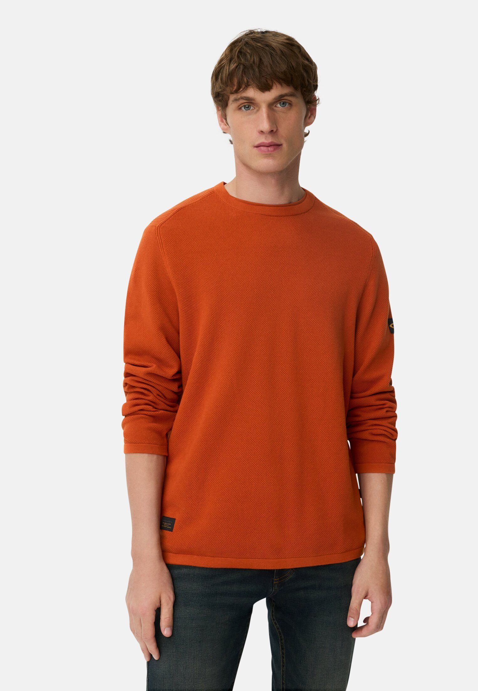 Sweatshirt aus reiner Baumwolle Langarm Rundhals