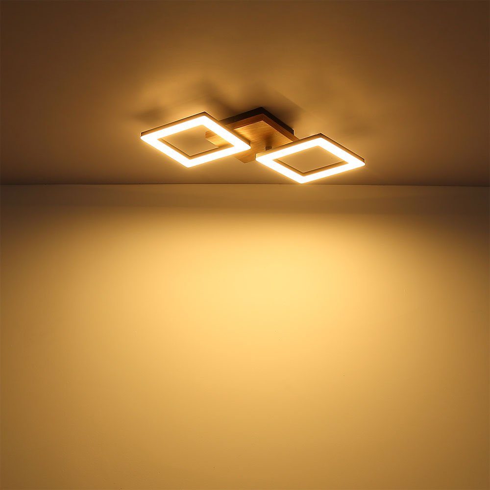 Lampe Wohnzimmerlampe LED-Leuchtmittel LED Deckenleuchte fest schwarz Deckenleuchte, Metall etc-shop verbaut, Warmweiß, modern
