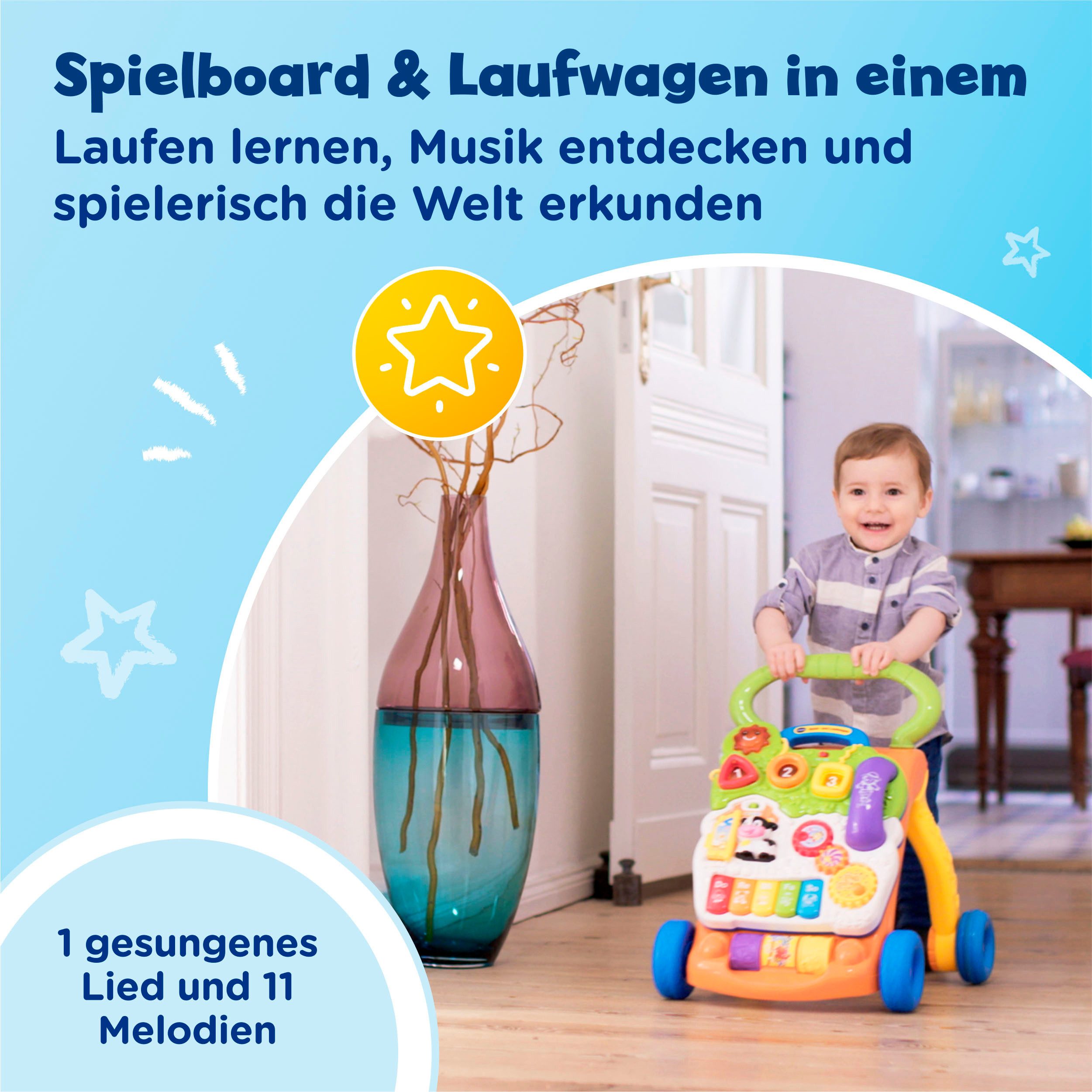 Vtech® Lauflernwagen VTechBaby, Spiel-und Laufwagen, mit 11 Kindermelodien