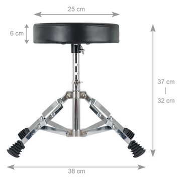XDrum Schlagzeughocker Drumhocker Junior - Drum Stool für Kinder, 3-Fach Höhenverstellbar von 32cm-37cm