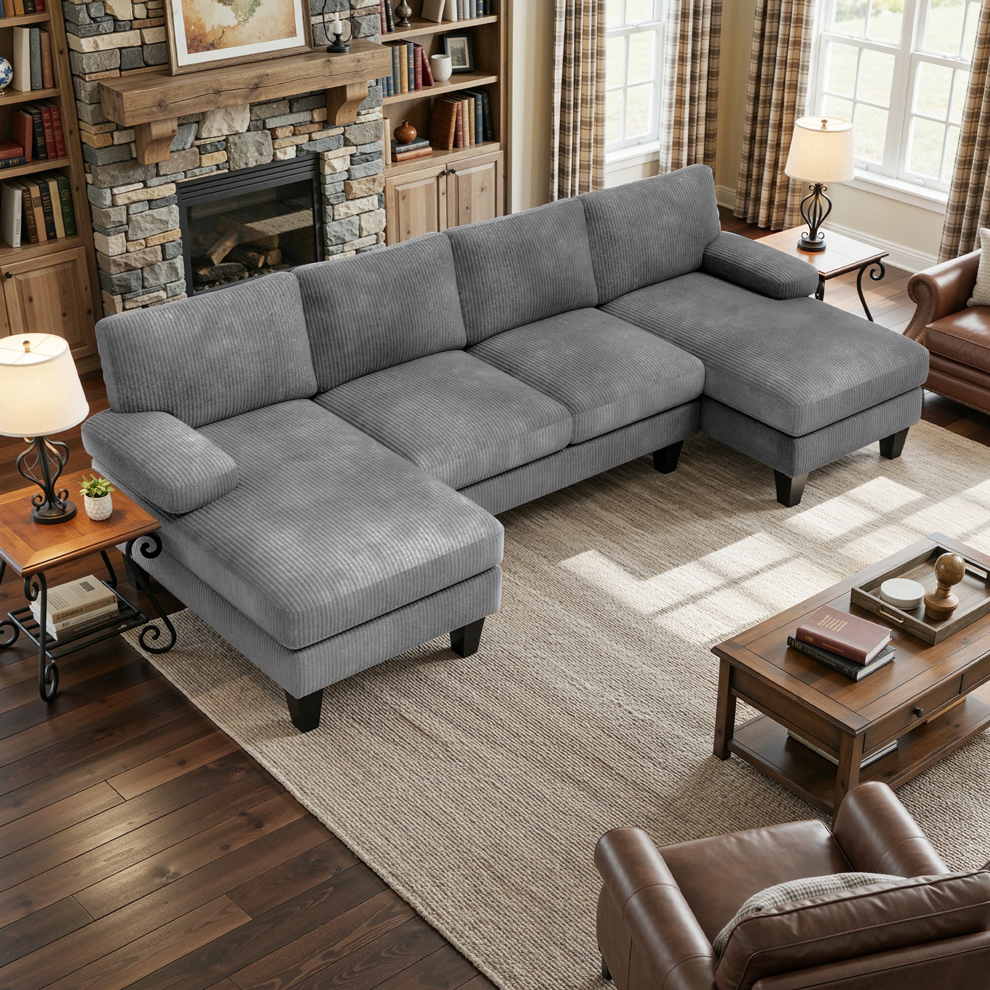 Bealife Ecksofa Soft&Cosy XL Big sofa, U-Form Couch, B:270 CM, mit zwei Chaise-Lounges,stabile Füße und kuschelige Sitzkissen