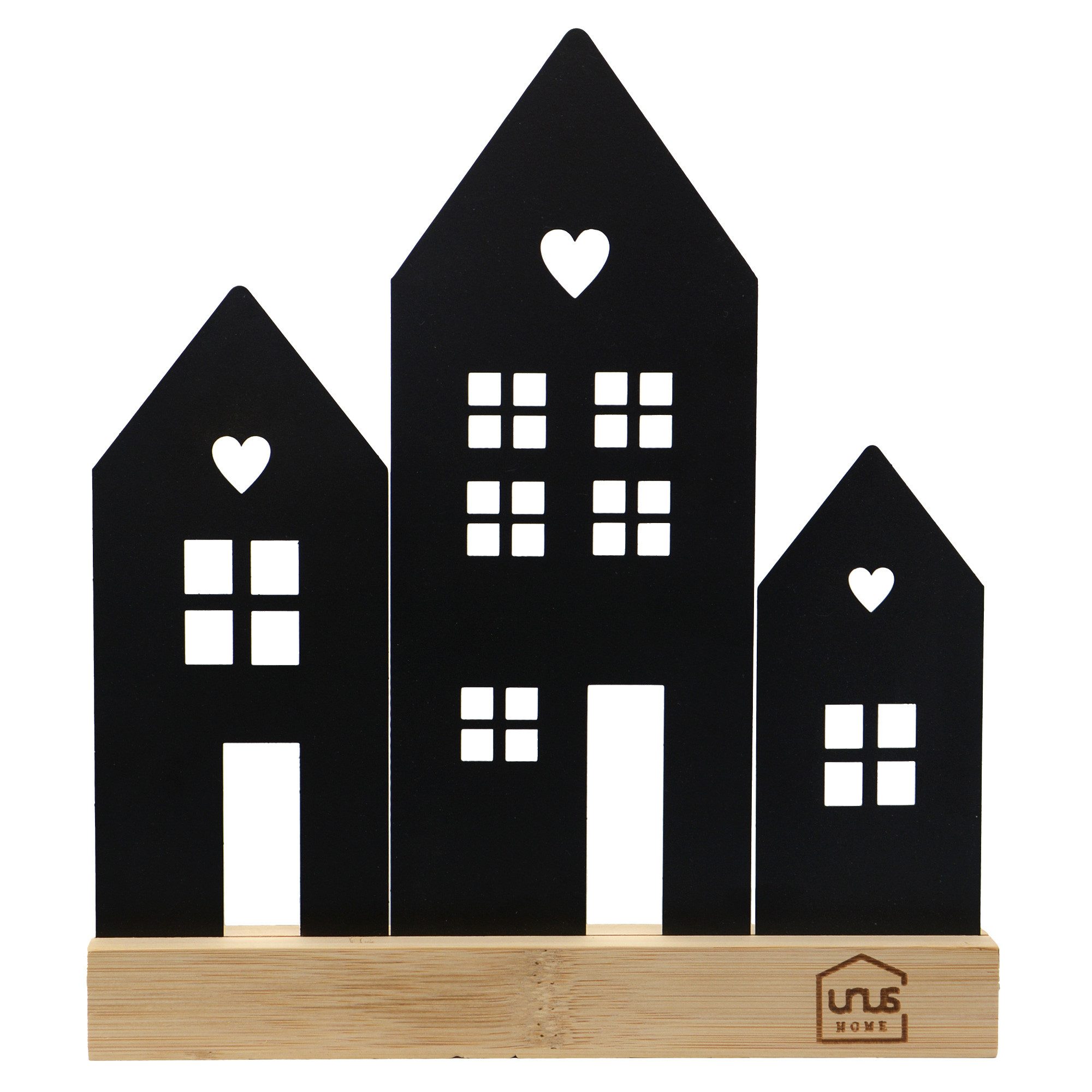 UNUS HOME Dekofigur Aufsteller Häuser Stadt (3 Häuser, schwarz), Häuser-Sil günstig online kaufen