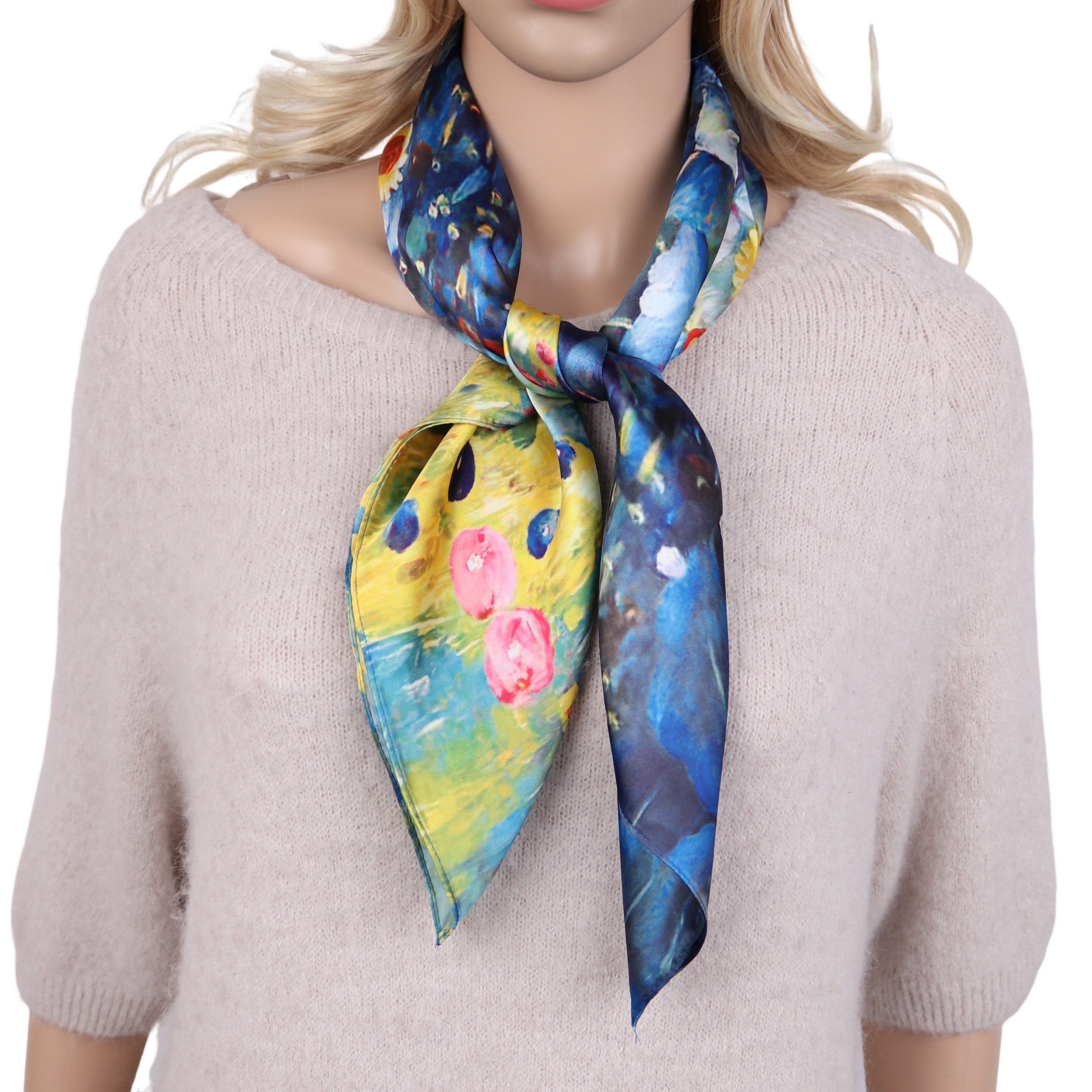 MIRROSI Nickituch Vierecktuch ca. 70x70 cm aus 100% Viskose, Damen Halstuch deal für Frühling,Sommer, Herbst