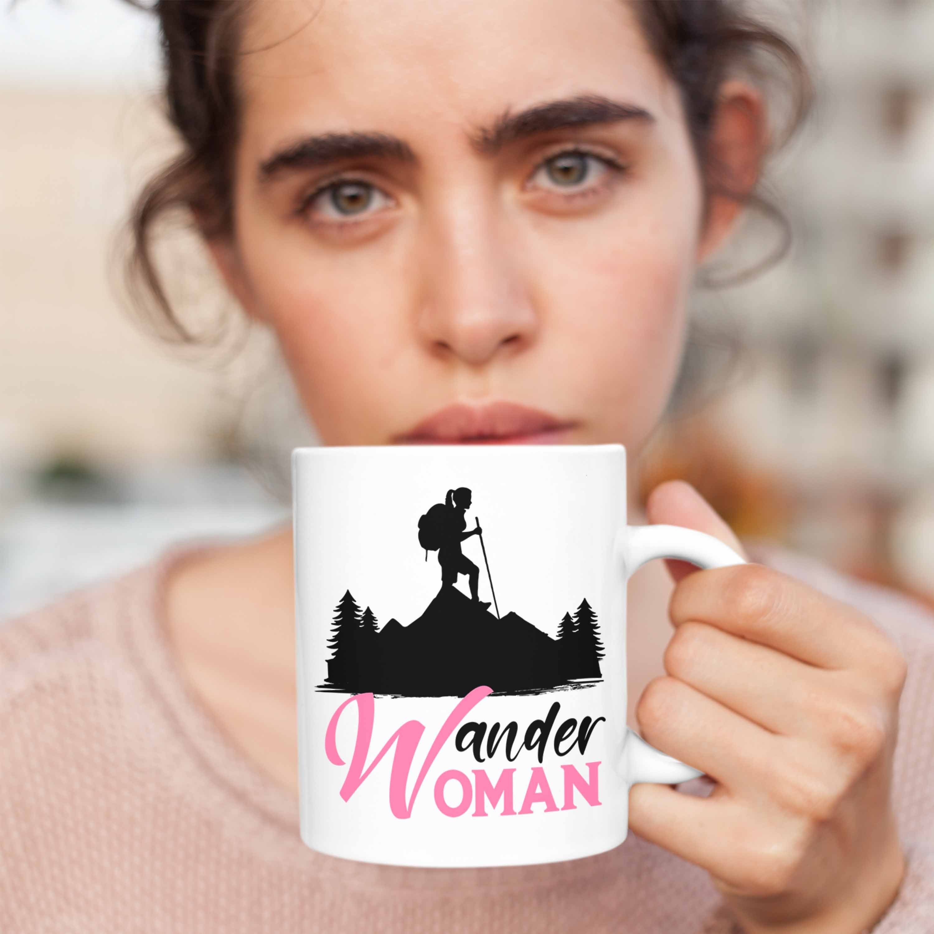 Trendation Tasse Trendation Wandern Wandern Tasse Lustige Geschenkidee Geschenk Frauen Tasse Weiss Wander Woman - zum