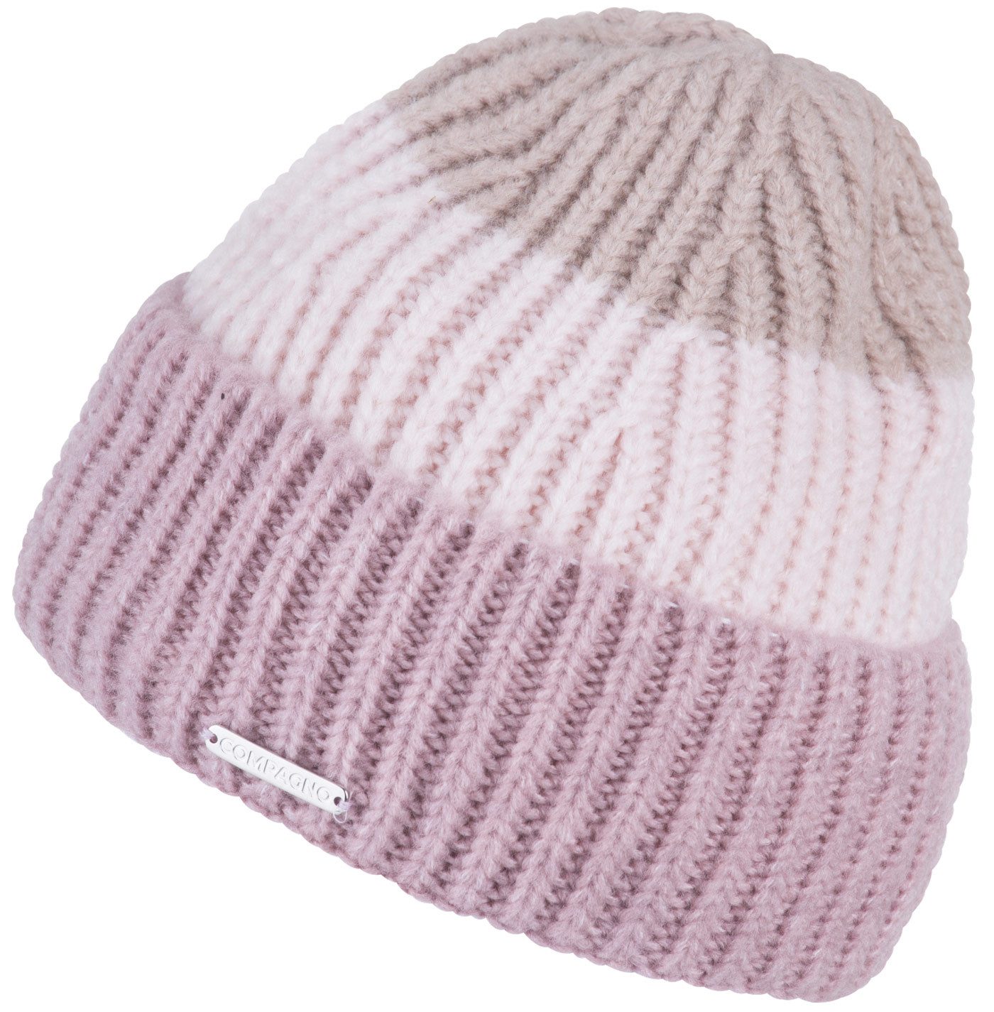 compagno Strickmütze (1-St) Klassische Beanie Wintermütze Strickmütze Damen mit breiter Krempe