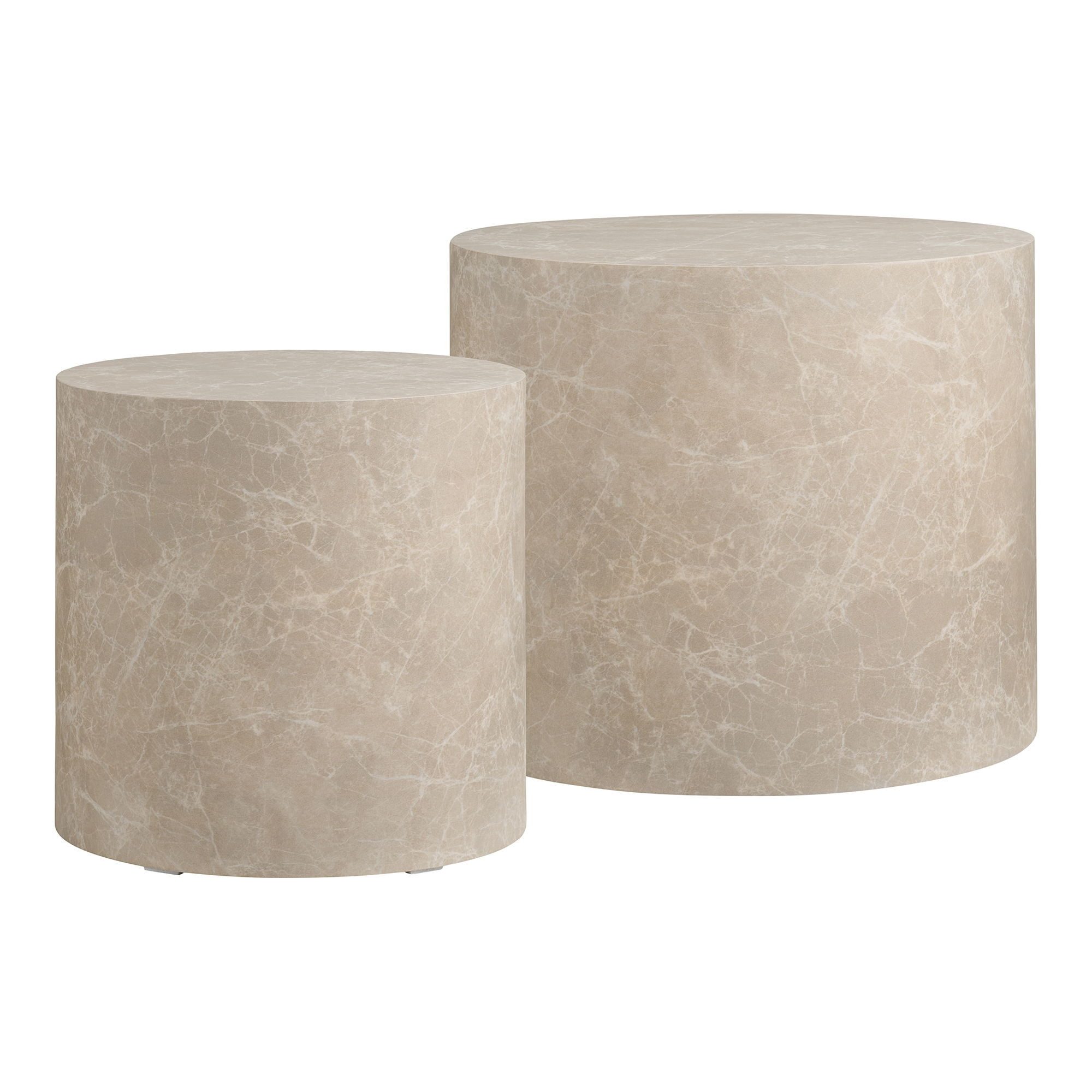freiraum Satztisch Prague, (2-tlg) in Marmor, MDF, Marmor-Dekor - 40x48cm (HxD)