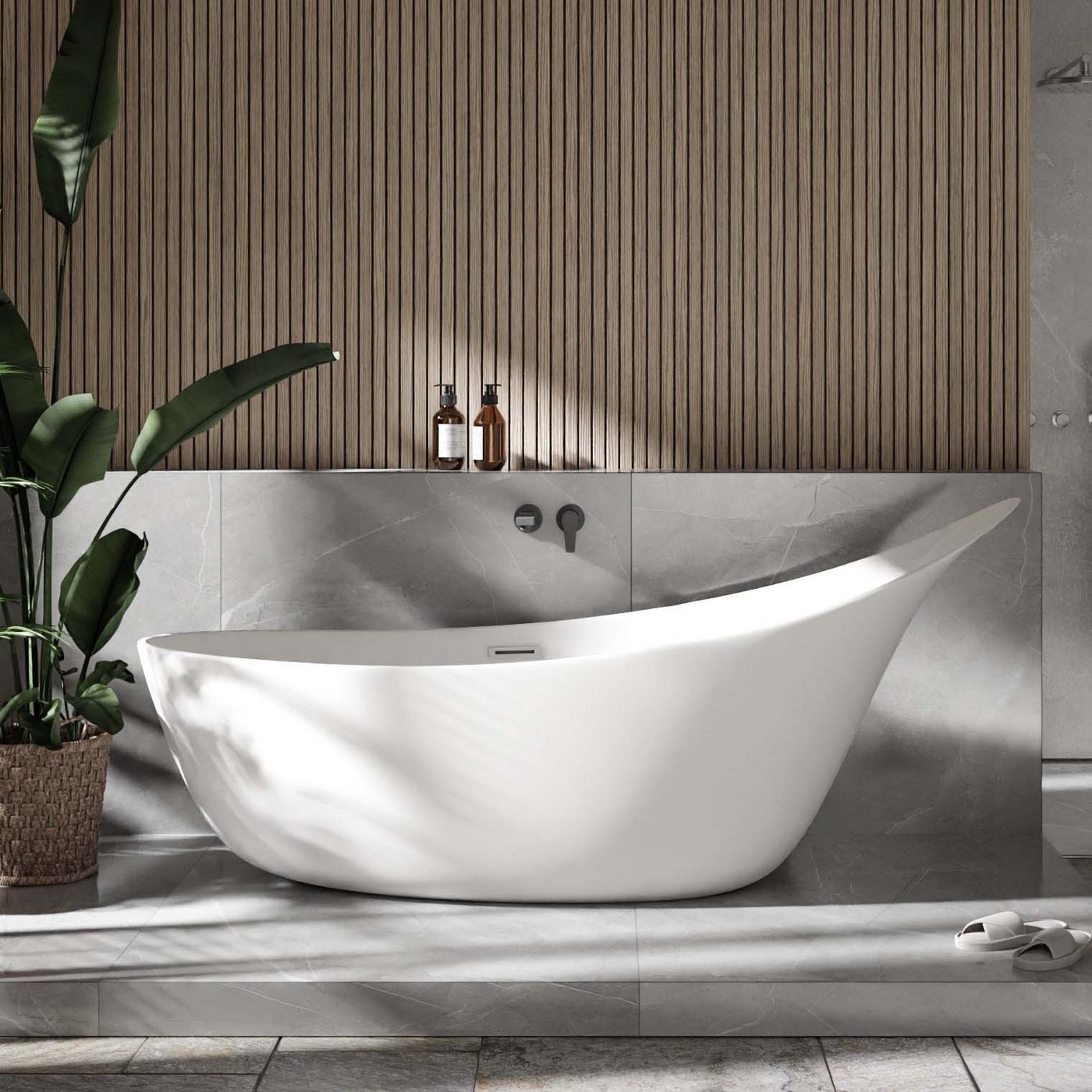 Thumbnail - Bernstein Badewanne SOPHIE, (Acrylbadewannen, freistehende Wanne, Acrylwanne, Sanitäracryl), oval freistehende Badewanne...
