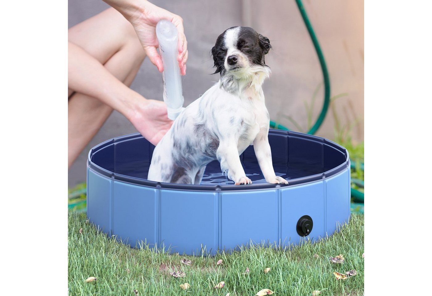 Thumbnail - PawHut Hundepool Hundebadewanne, faltbar Badewanne, Wasserbecken für Hunde, (Schwimmbecken, 1-tlg., Schwimmbad), für Gar...