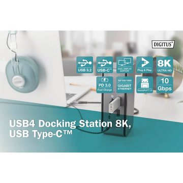 Digitus Laptop-Dockingstation USB4 Dockingstation 8K, USB Type-C