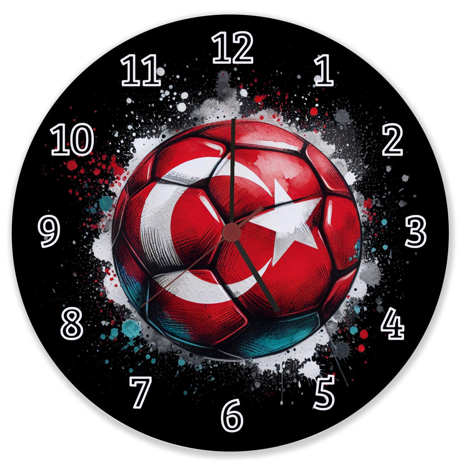 speecheese Wanduhr Fußball Türkei Flagge Wanduhr günstig online kaufen