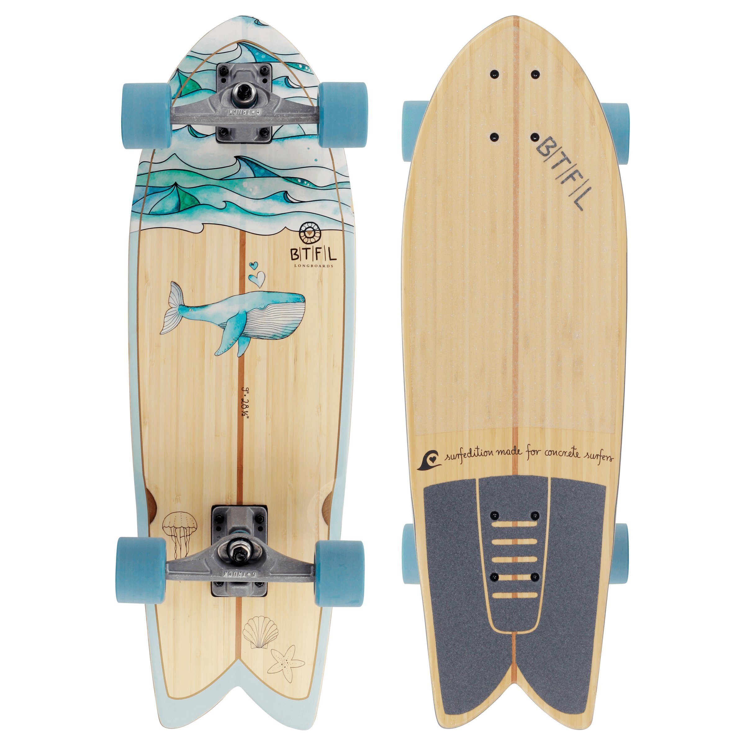 Skateboard MOBY - Surfskate Board klein komplett