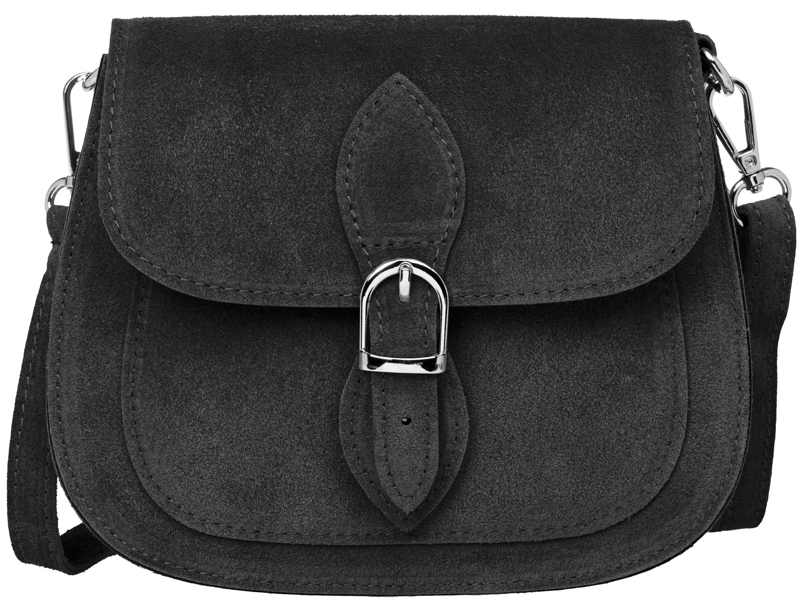 Caspar Umhängetasche Dirndl Wildleder Damen Trachttasche - CLASSIC LINE - Modell No.831, Vintage Stil, 100% Echtleder, angenehmer Tragekomfort - Made in Italy