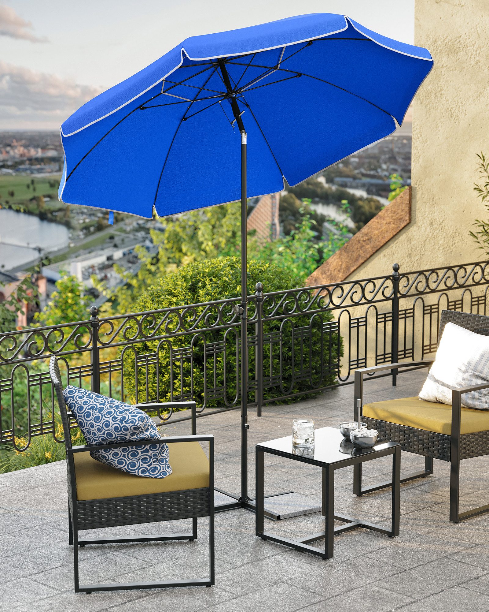 SONGMICS Sonnenschirm, ∅200cm,UPF 50+,mit Tragetasche,ohne Ständer günstig online kaufen