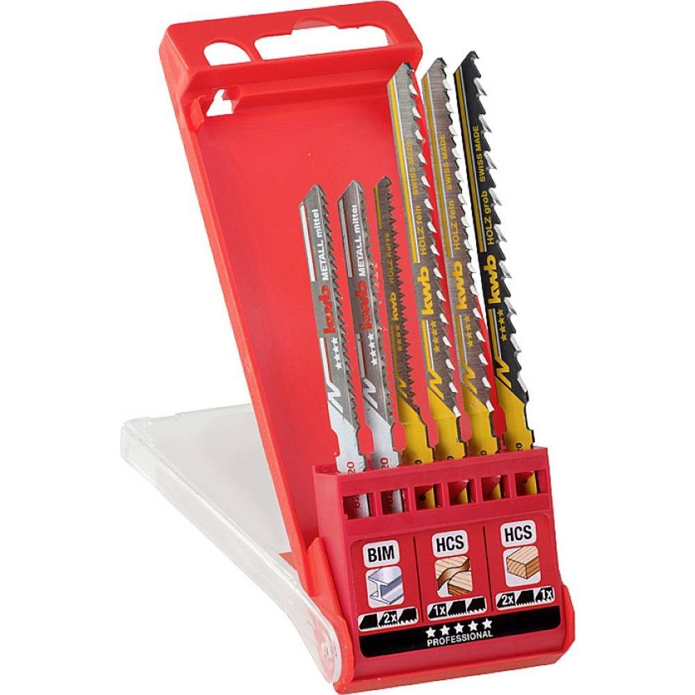 kwb Stichsägeblatt Stichsägeblätter-Set, HCS, 6-teilig 625620