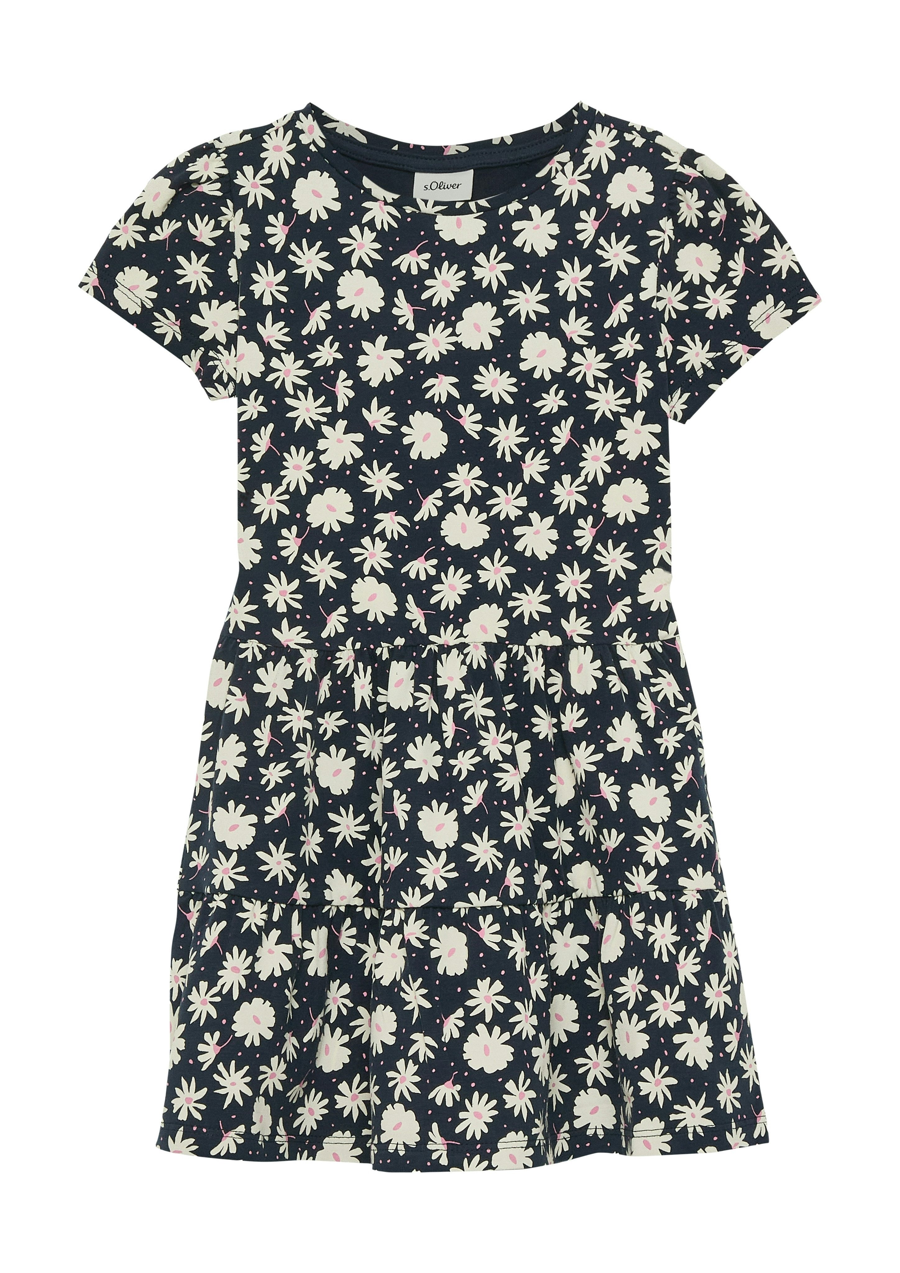 s.Oliver Junior Jerseykleid Stufenkleid mit All-Over-Print