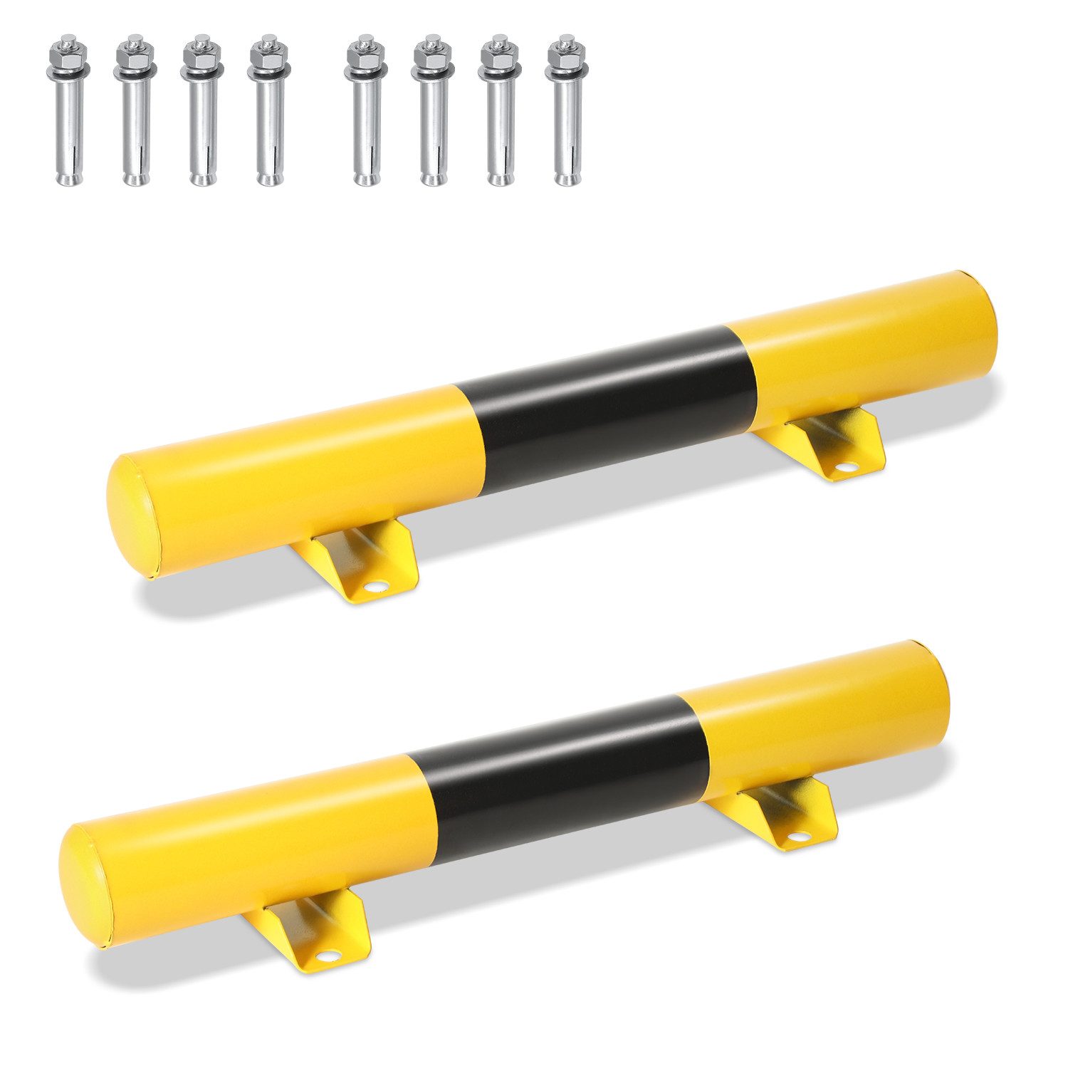 Absperrpfosten 2X Radstopper Reflexband Reifenstopper Ebonite-Hartkautschuk