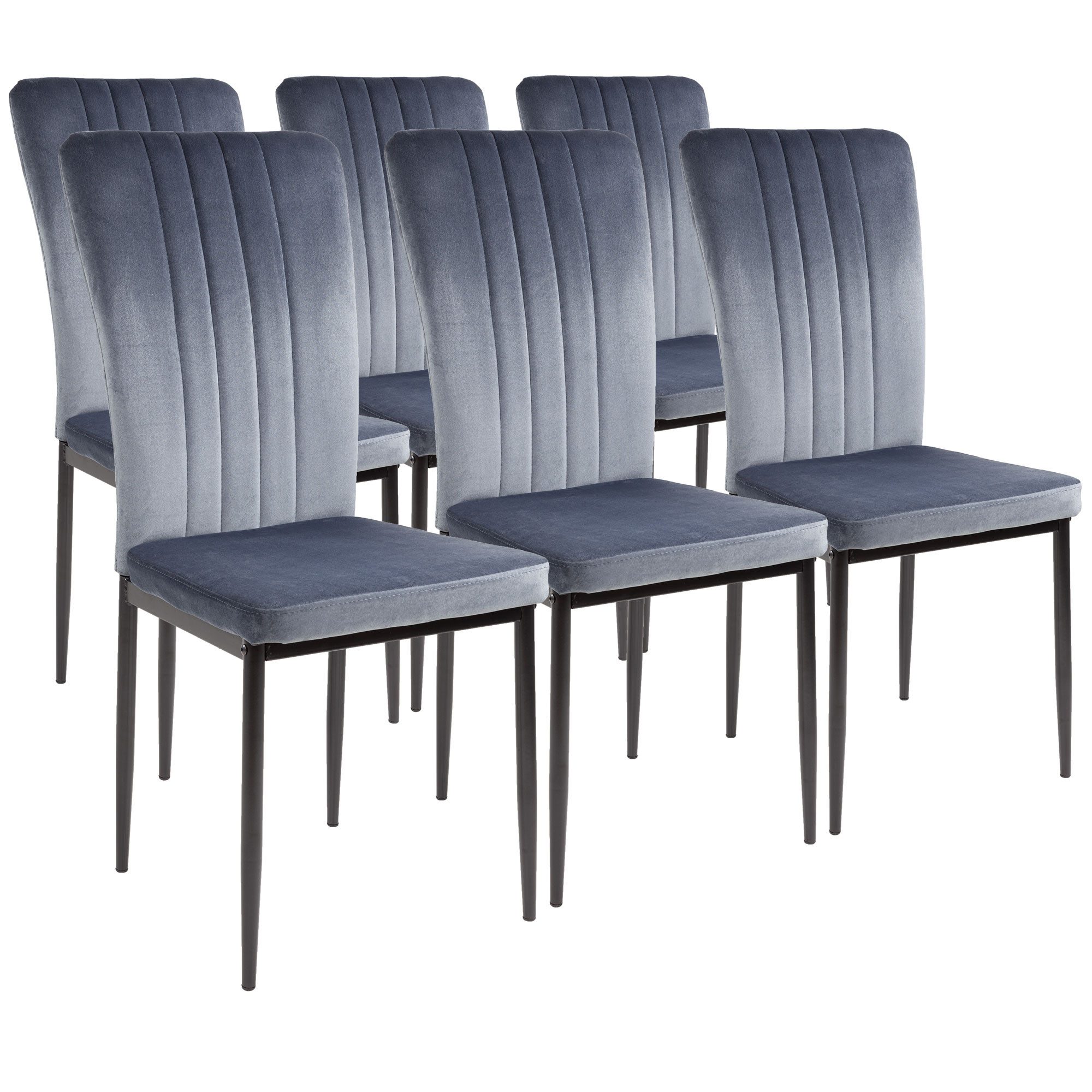 Albatros International Esszimmerstuhl Esszimmer Stühle 4 er Set MODENA, Stuhl Stühle Esszimmerstühle, Küche (6er Set, Grau, Samt Bezug), Küchenstuhl Küchenstühle Essstühle für den Esstisch Ess Stühle