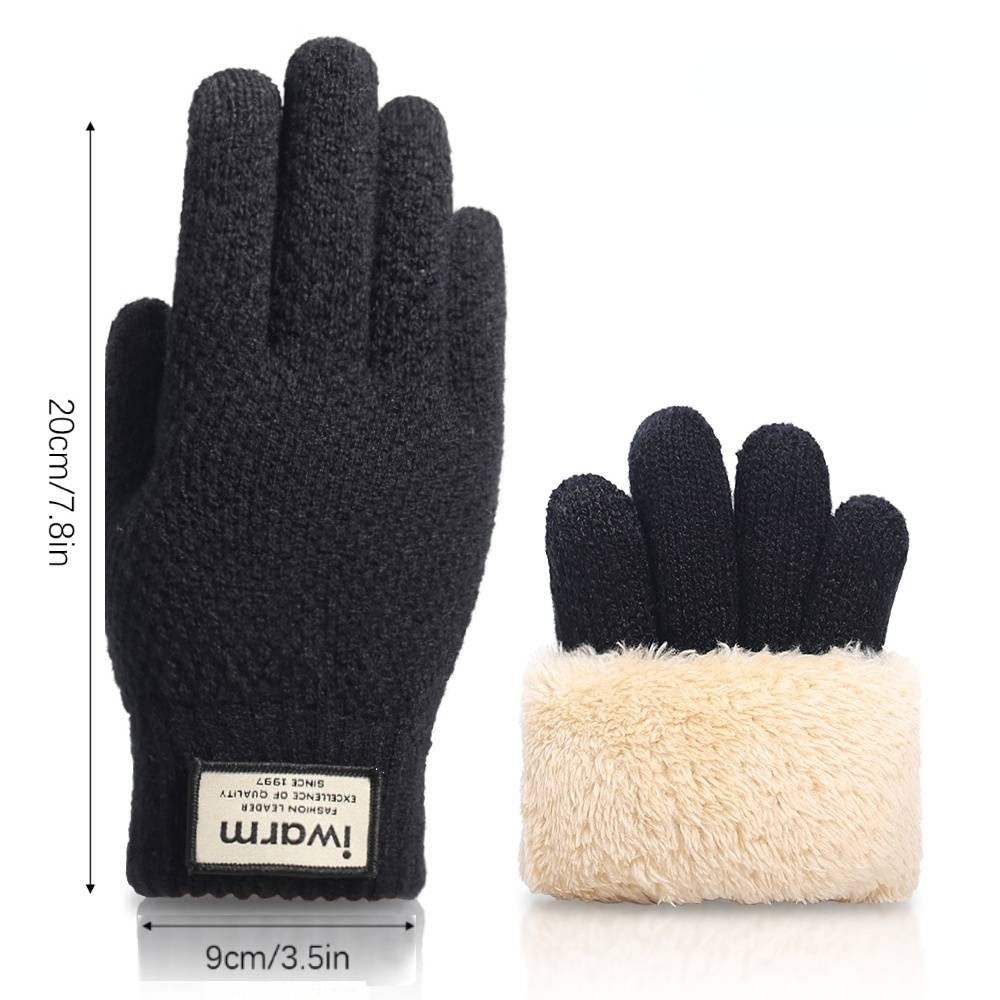 Blusmart Strickhandschuhe Strickhandschuhe für den Winter mit Touchscreen (Doppel-schicht Warme, Einheitsgröße, Unisex) Für Radtouren im Freien, warme Strickhandschuhe
