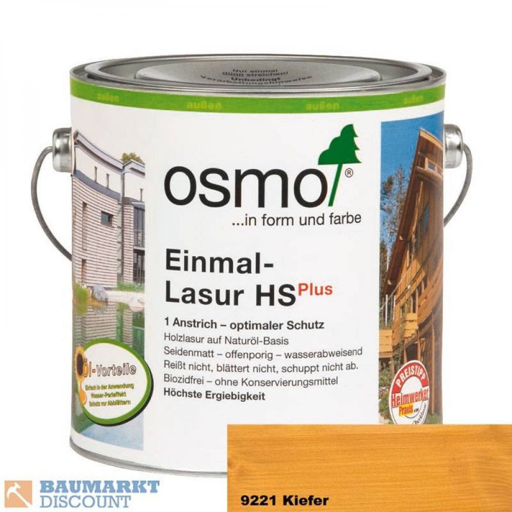 osmo Holzschutzlasur Osmo Einmal-Lasur HS plus 2,5 ltr. 9221 Kiefer