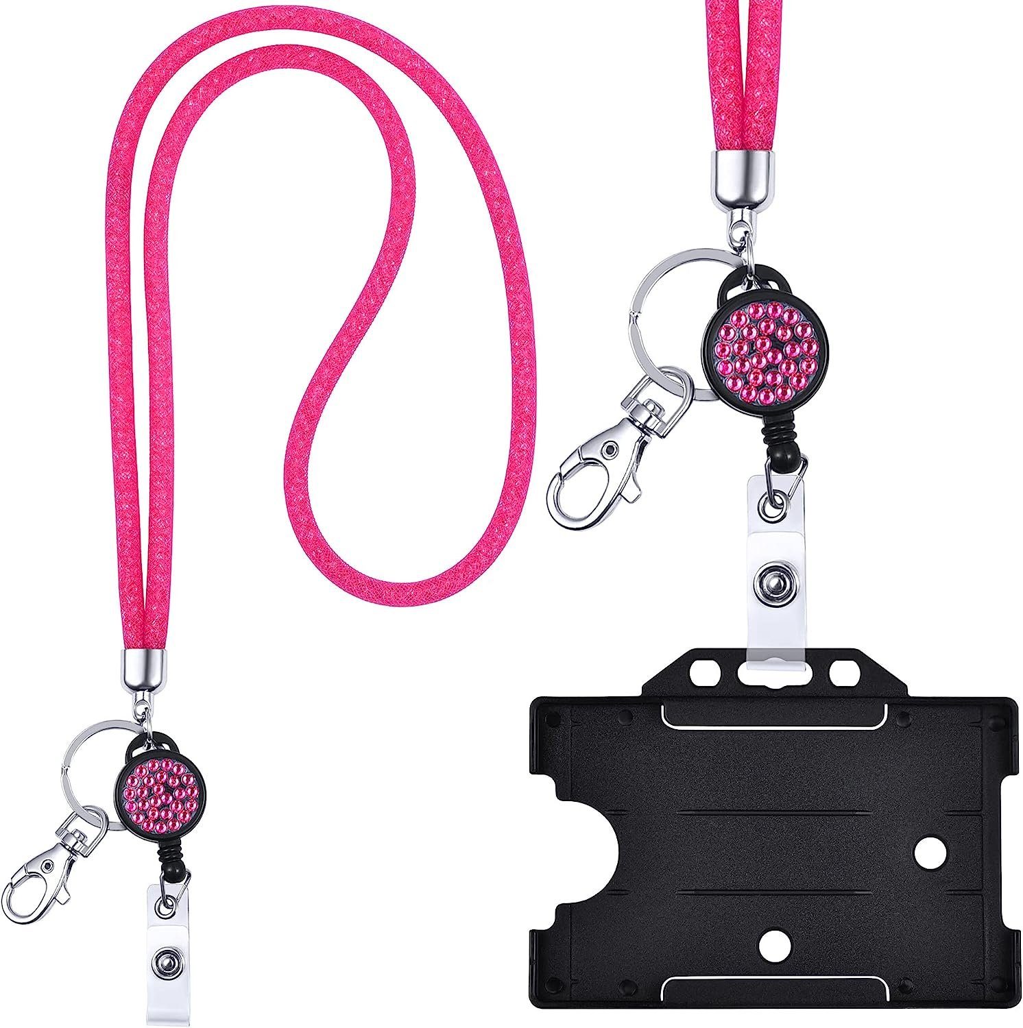 WEBBOMB Schlüsselanhänger Kristall Lanyard + Jojo Set + Kartenhalter Umhängeband Schlüsselband