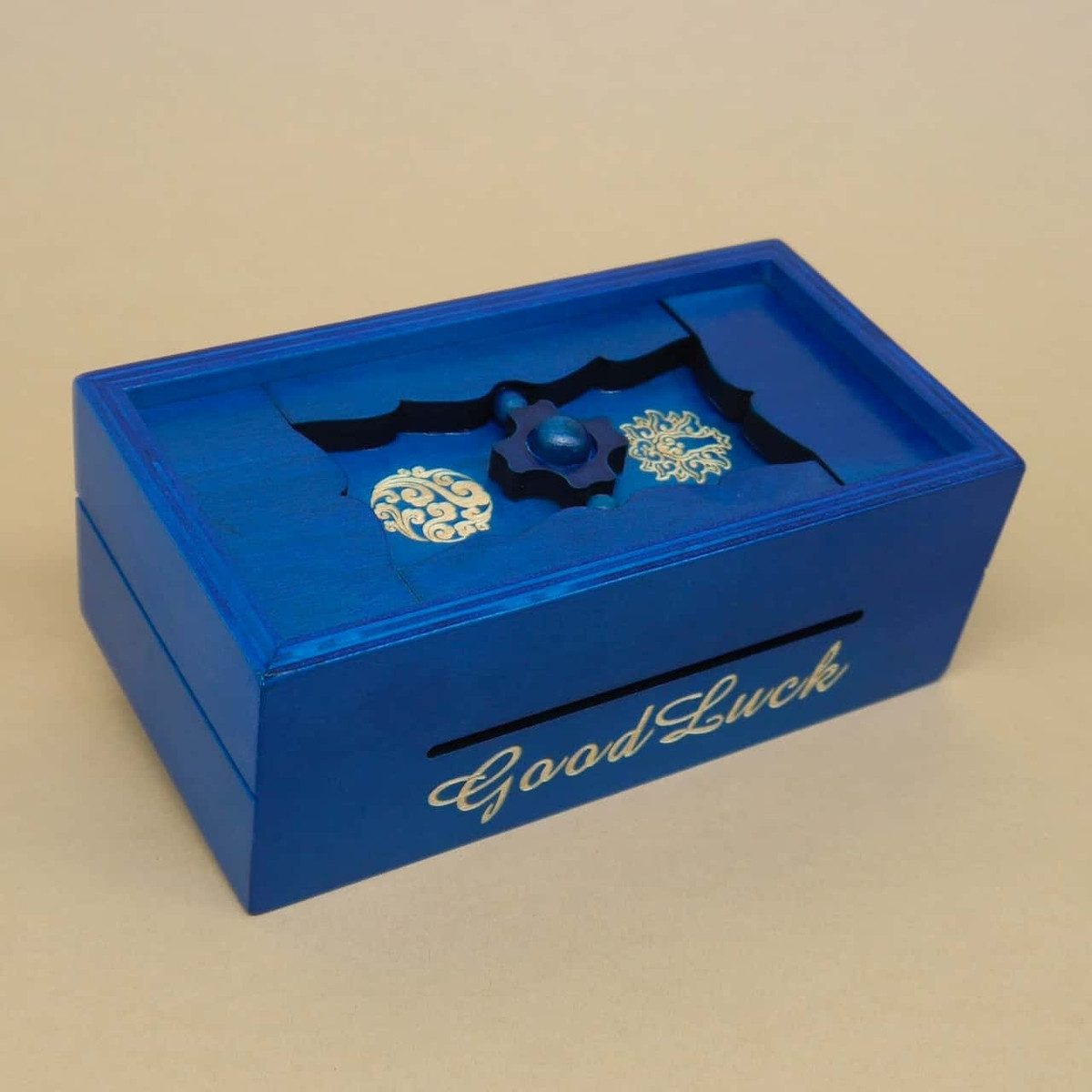 Philos Spiel SECRET BOX GOOD LUCK, Rätselverpackung, Geldgeschenkbox