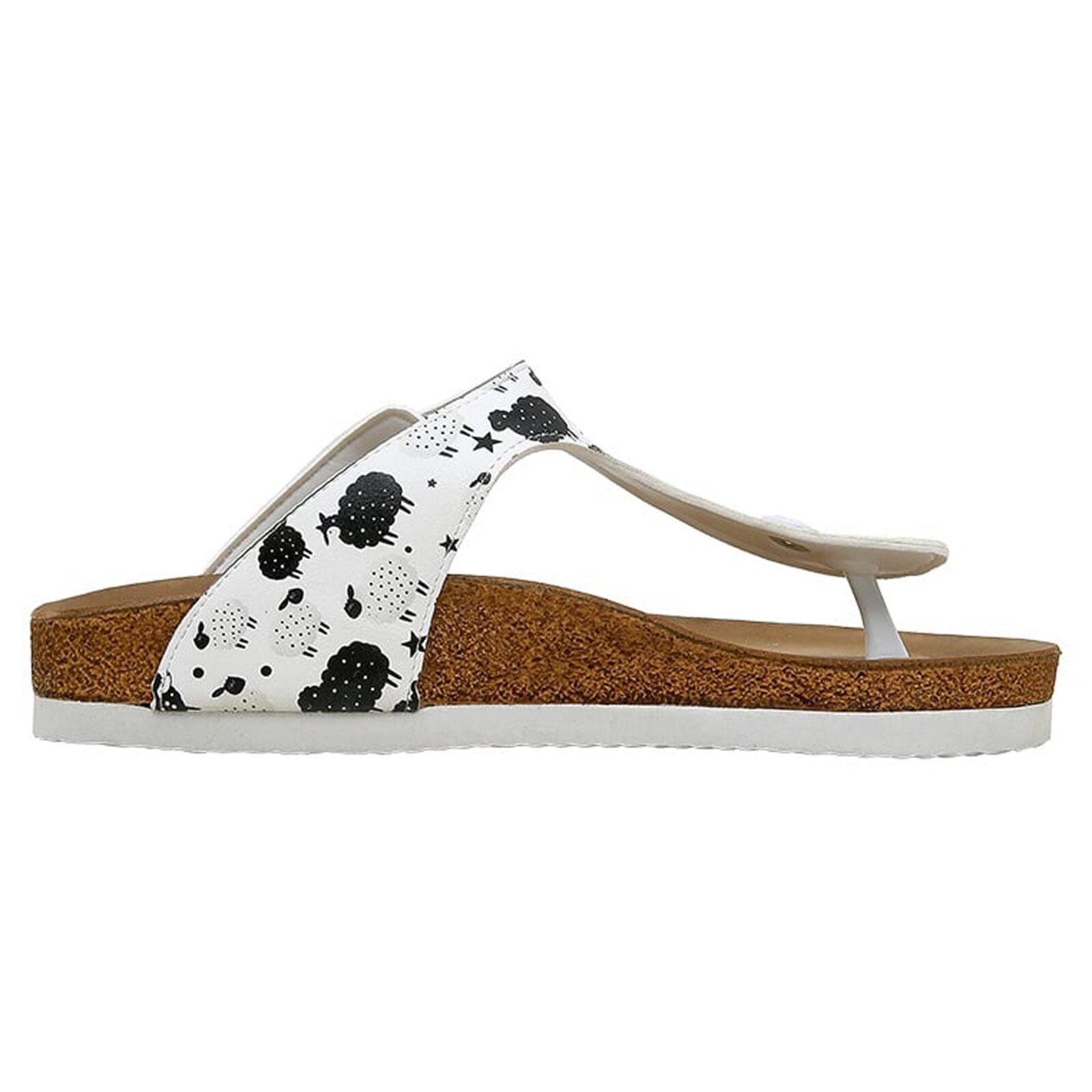 DOGO Lila Zehentrenner Count Sheeps Damen Sandalen Zehentrenner Handgefertigt