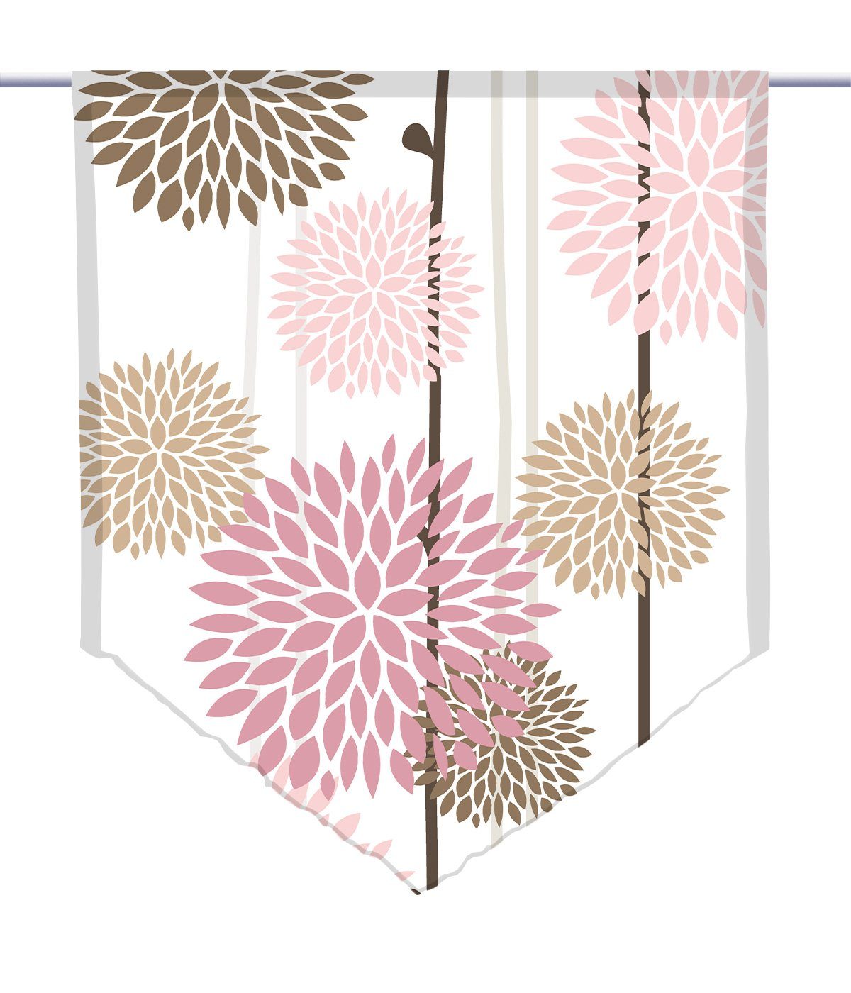 gardinen-for-life Scheibengardine Fleurs - spitzer Scheibenhänger günstig online kaufen