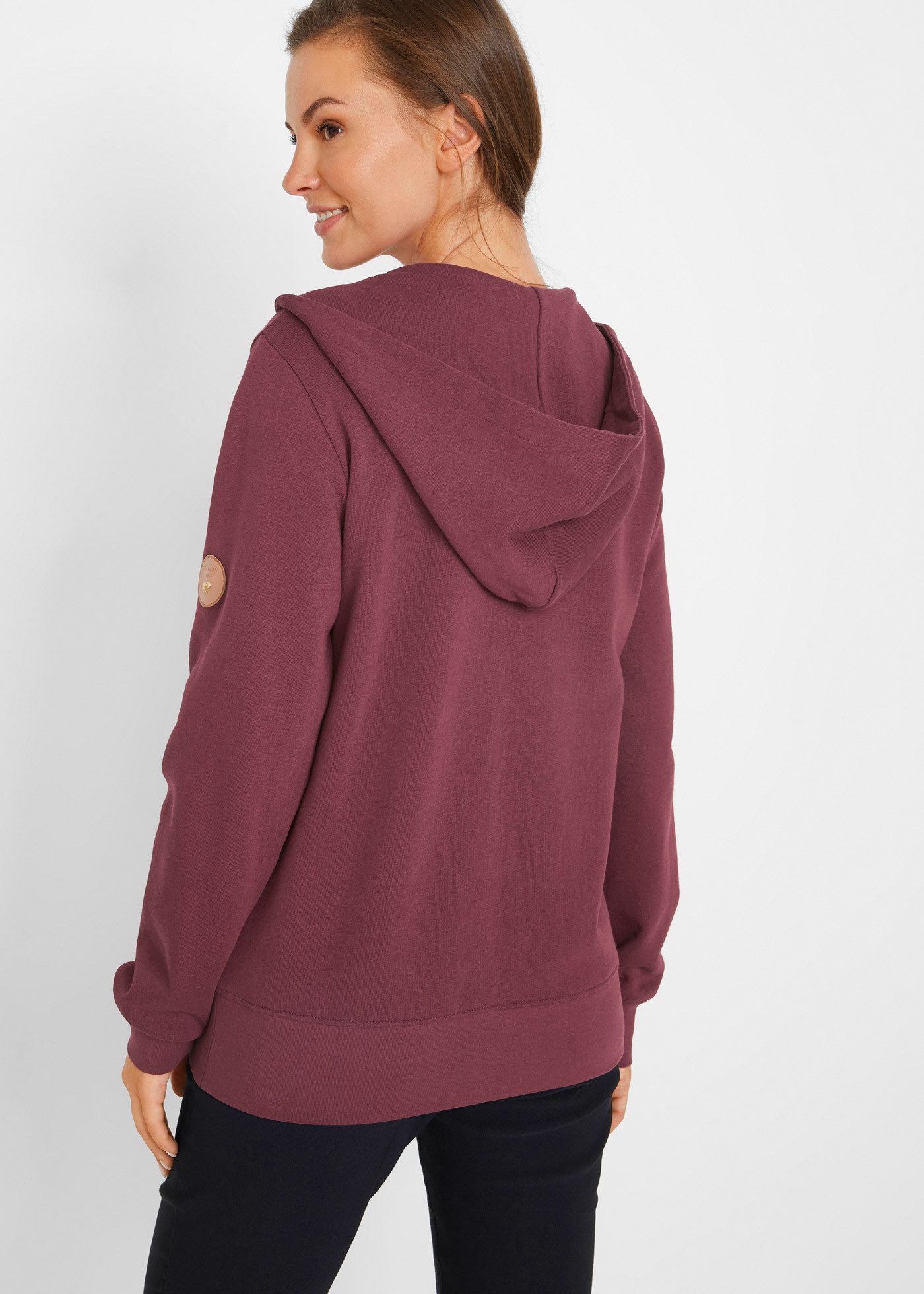 bonprix Kapuzensweatjacke mit Kapuze, mit Kängurutaschen, aus Baumwolle, mi günstig online kaufen