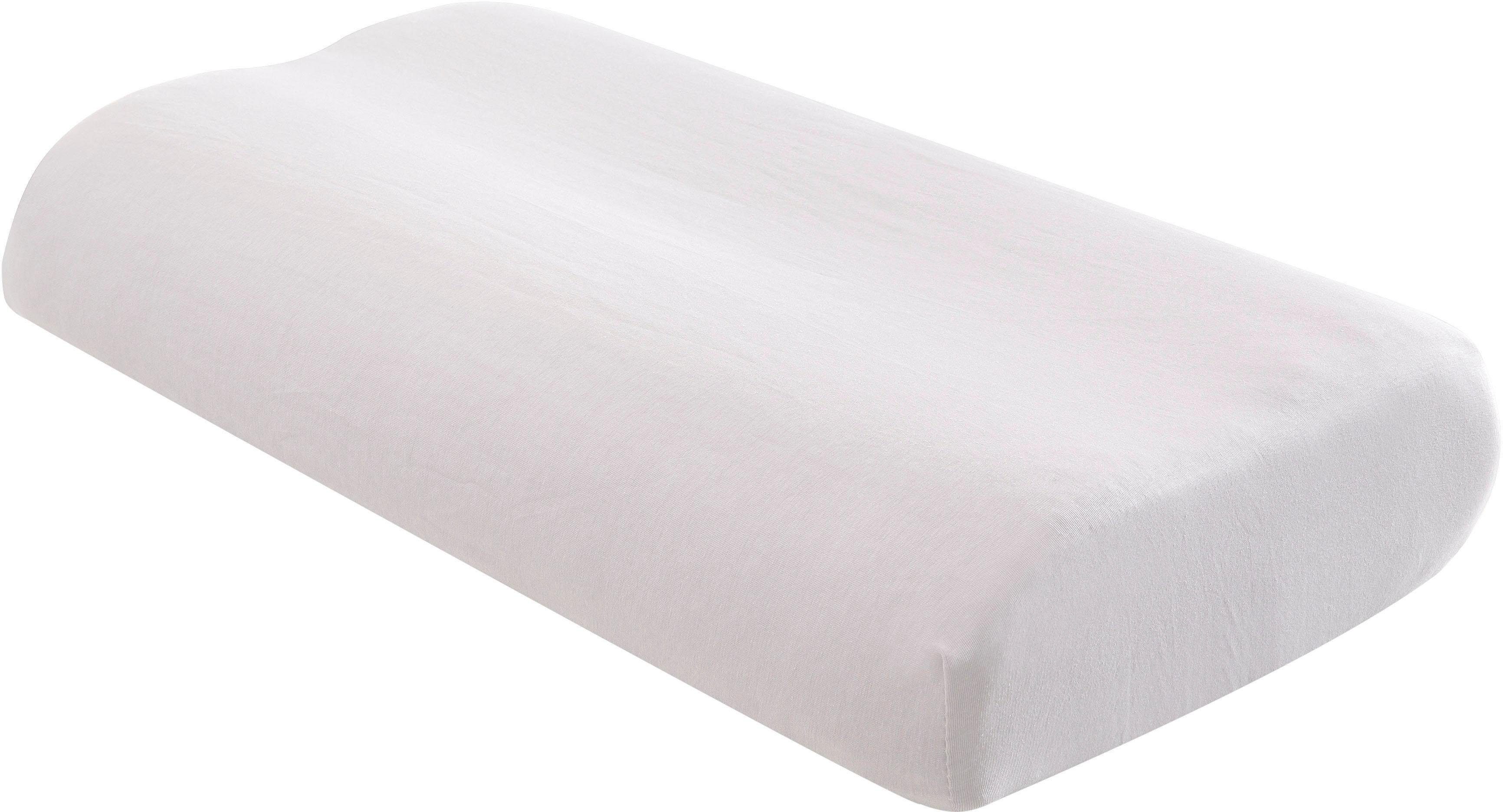 Gummizug flexible home Kissenbezüge (2 Stück), Olive 8 cm, my mit Kissenbezüge, Kissenhöhe Nackenstützkissen, weiß