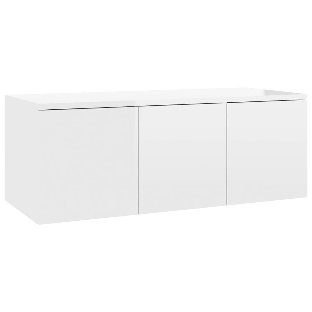 furnicato TV-Schrank Hochglanz-Weiß 80x34x30 cm Holzwerkstoff